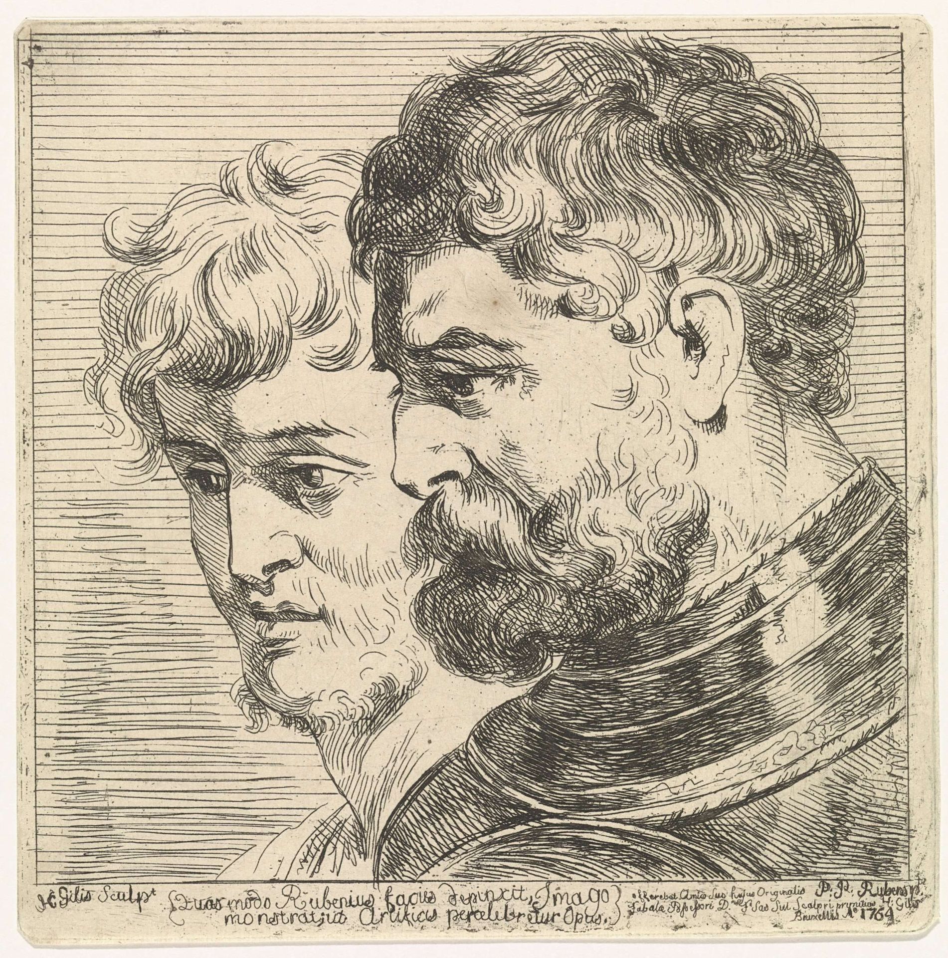 Studie van twee hoofden by Herman Gillis