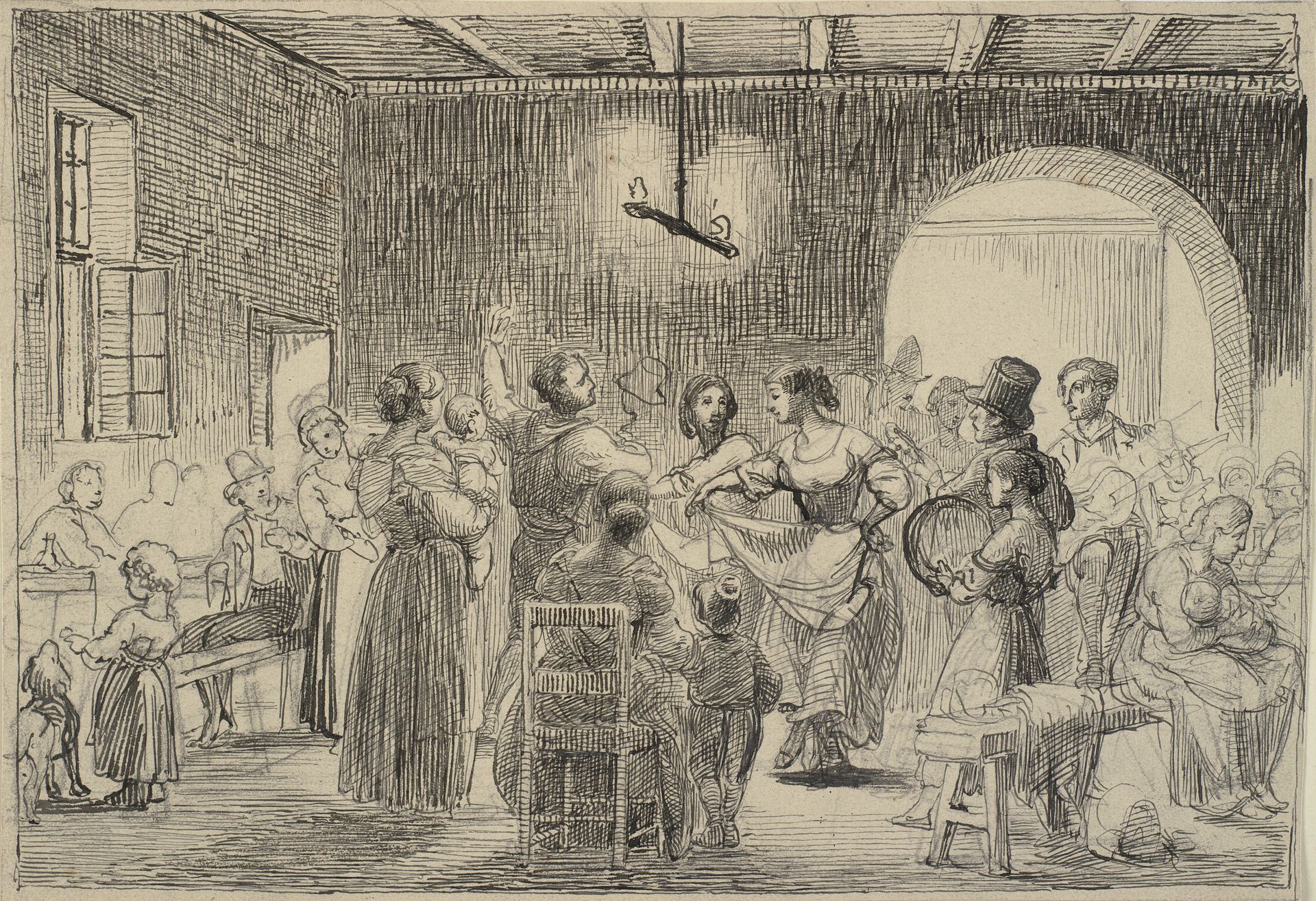 Dans i et osteri by Wilhelm Marstrand