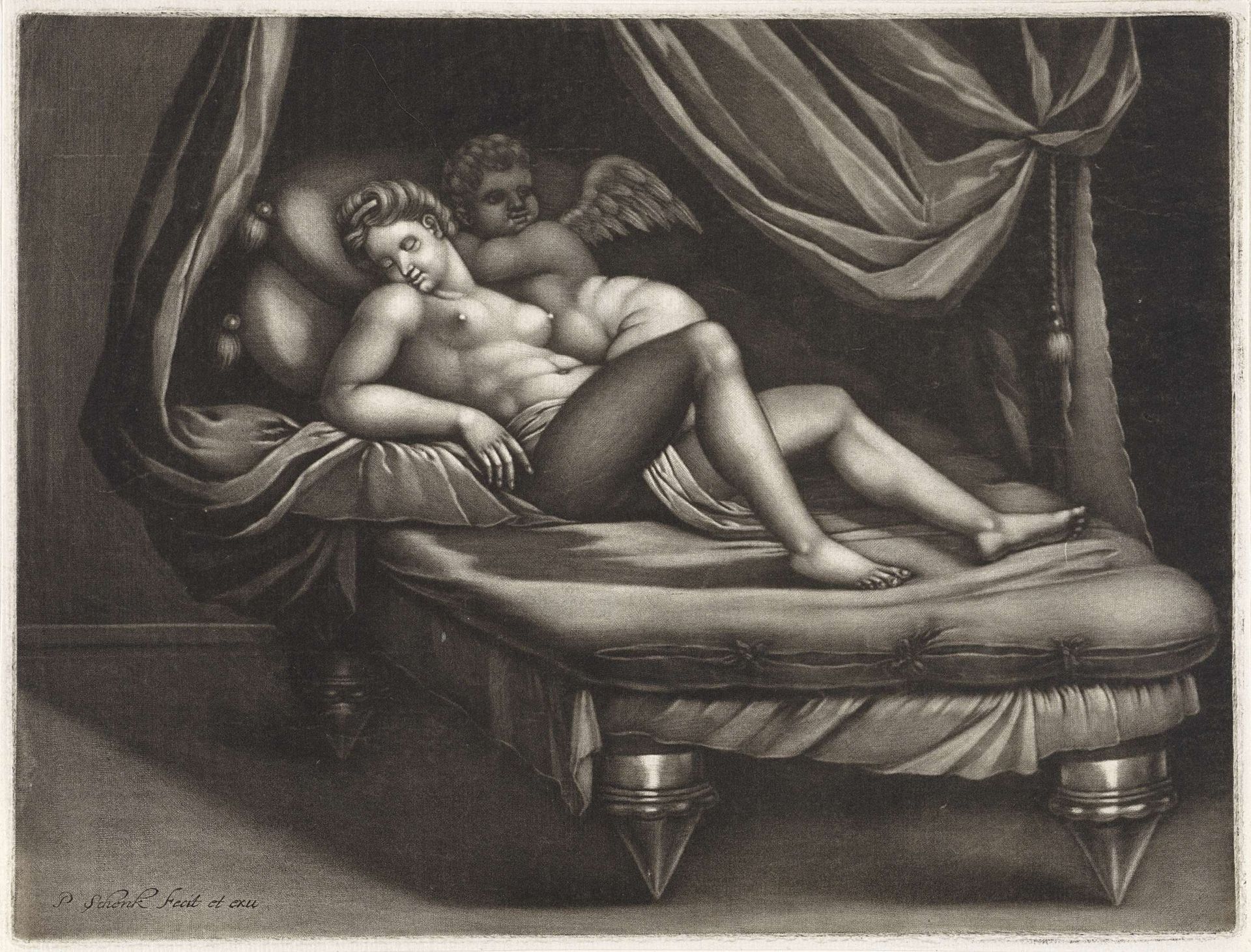 Cupido en Psyche by Pieter Schenk