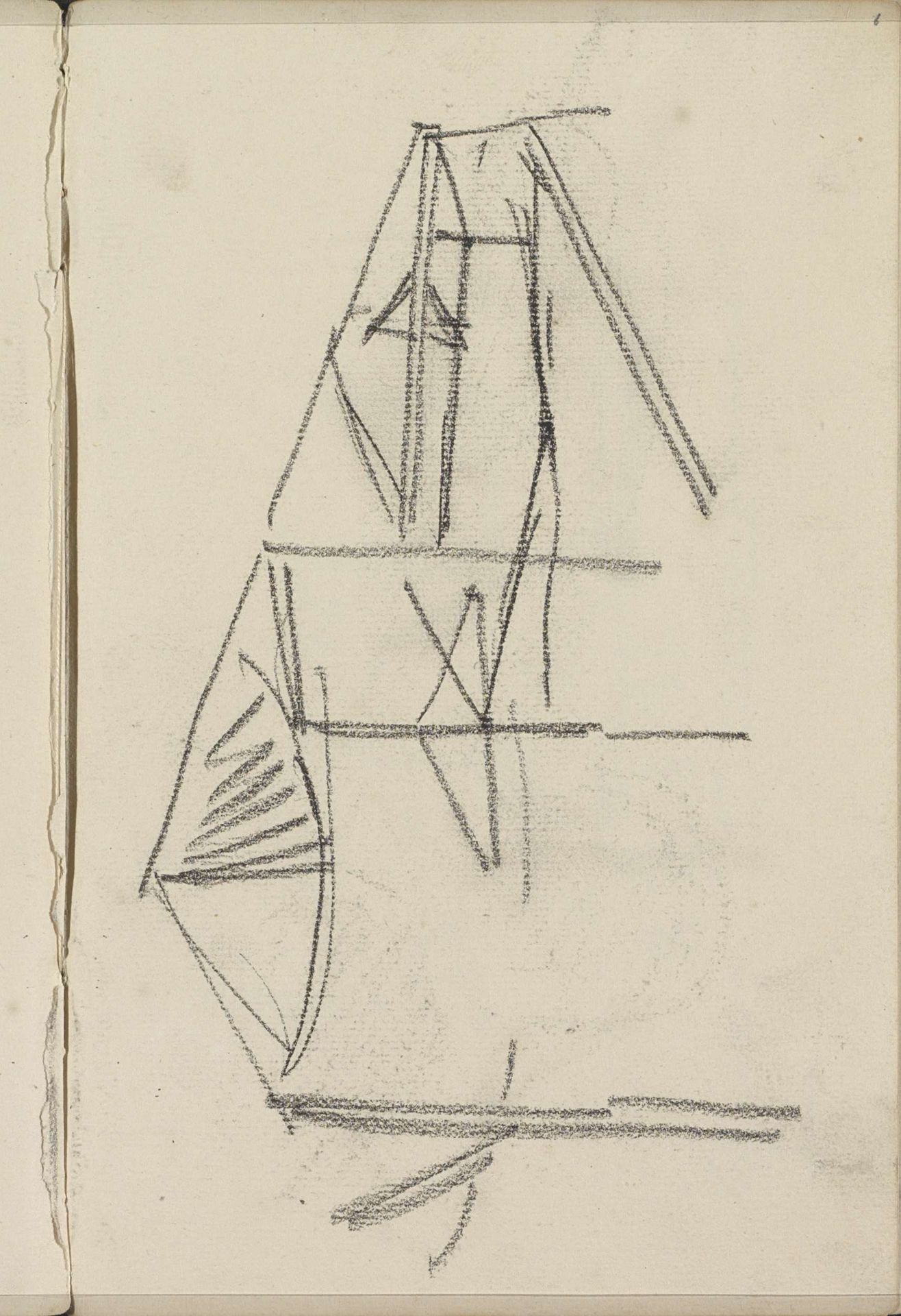 Studieblad, mogelijk met boten by George Hendrik Breitner