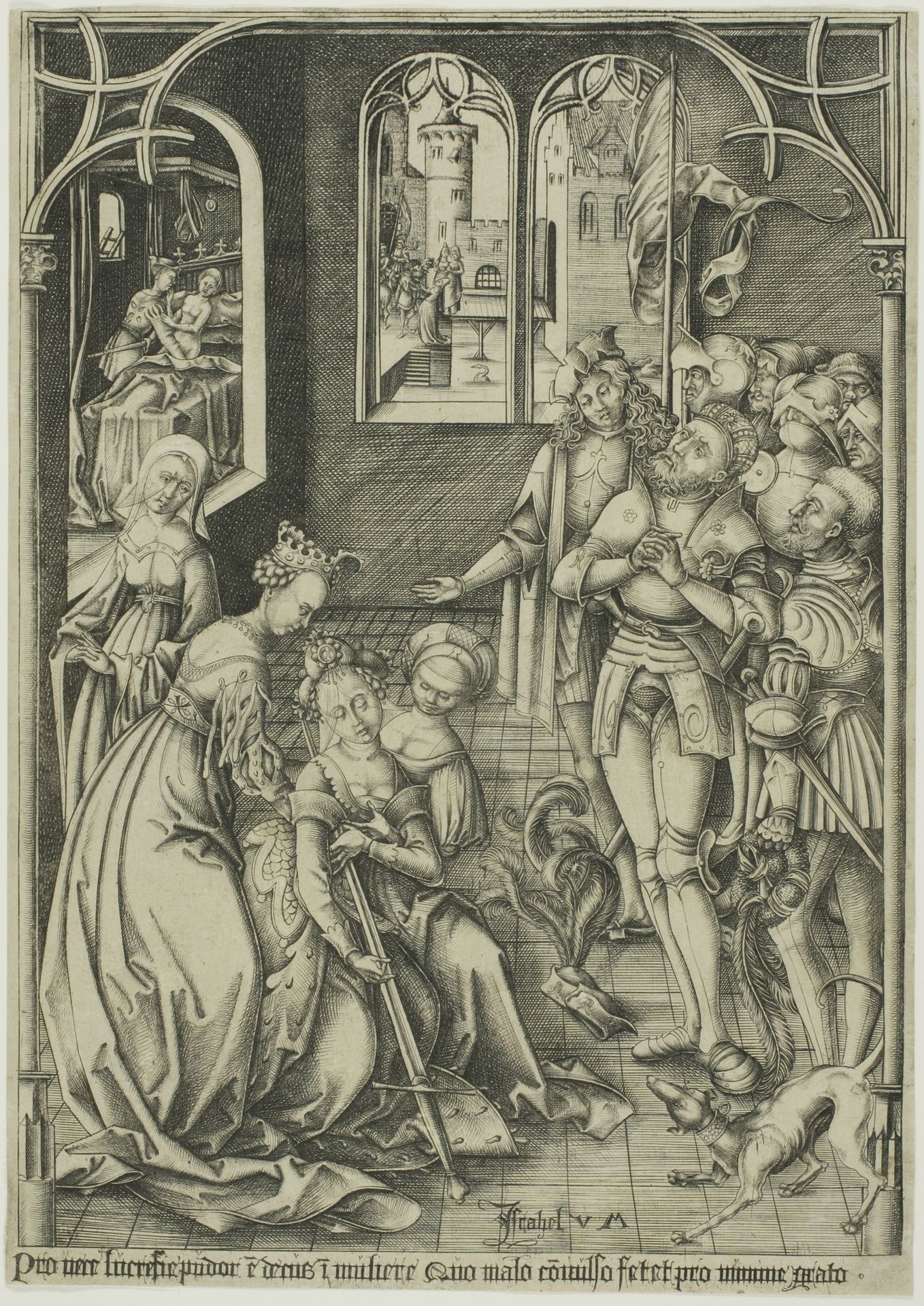 The Suicide of Lucretia by Israhel van Meckenem