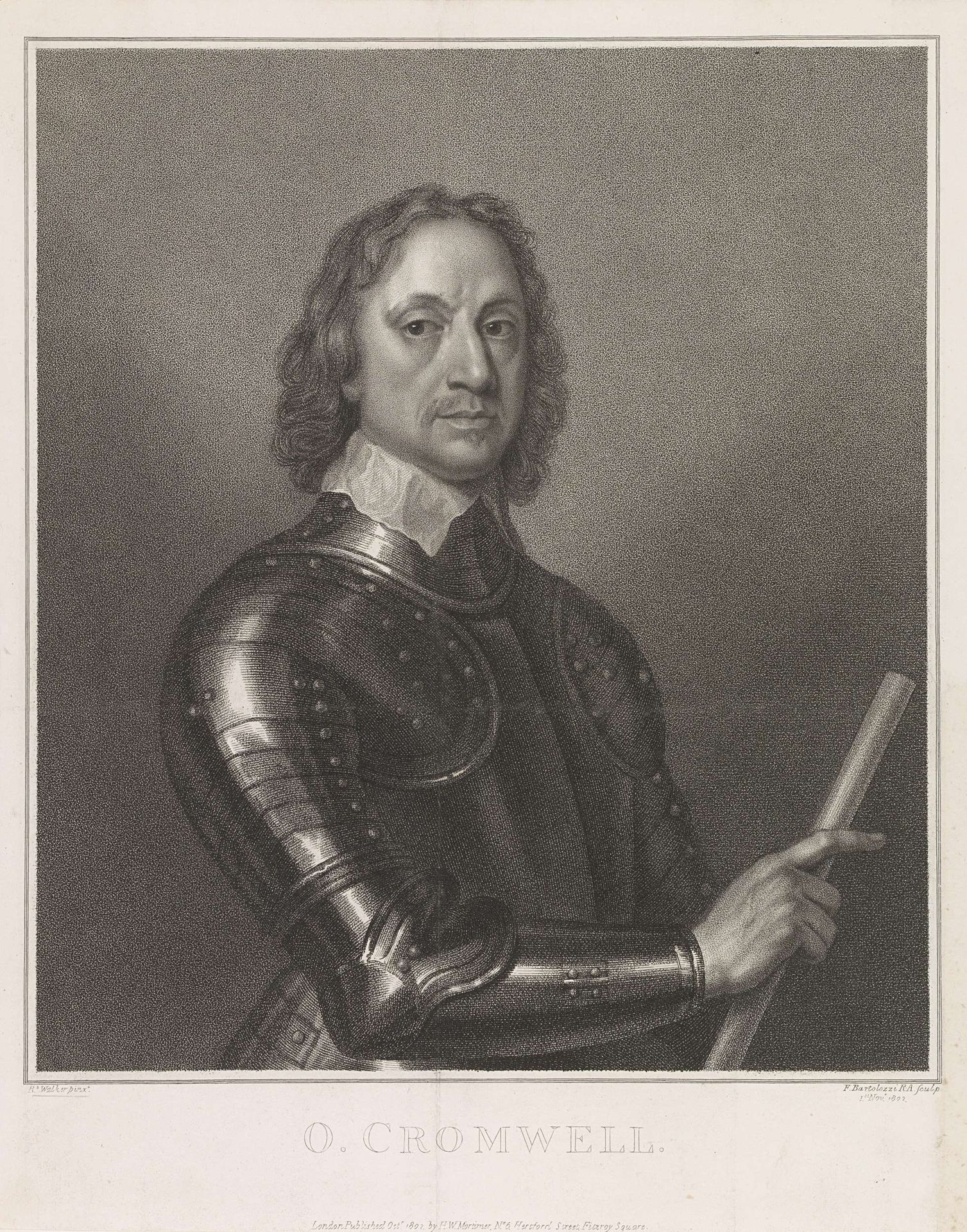 Portret van Oliver Cromwell by Francesco Bartolozzi