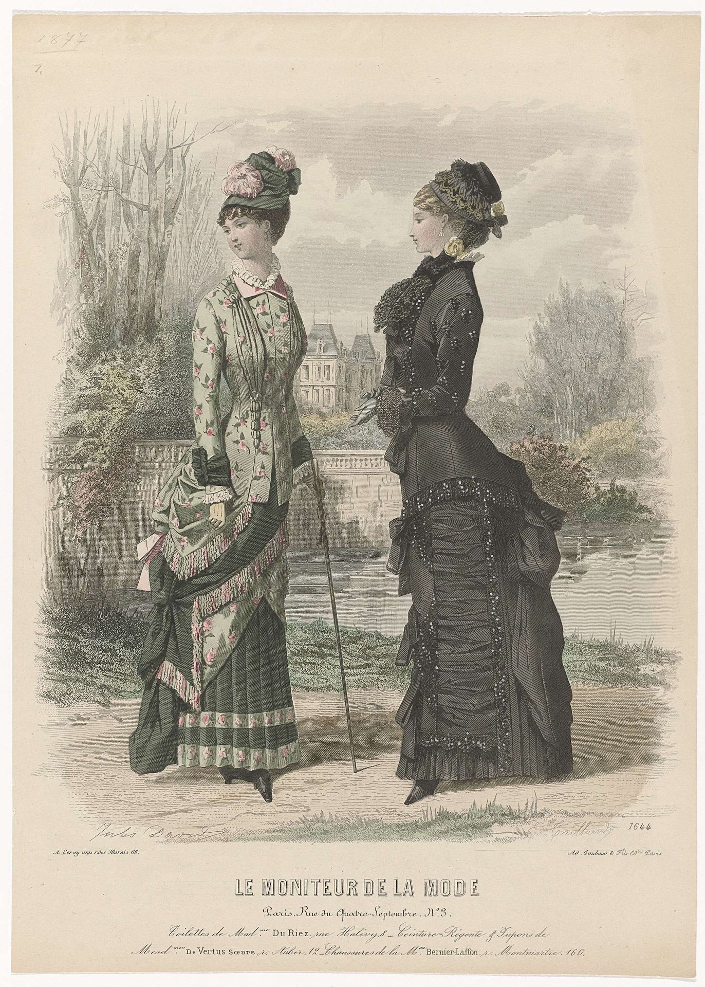 Le Moniteur de la Mode, 1879, No. 1644 : Toilettes de Madme Du Riez (...) by Edouard Tailland