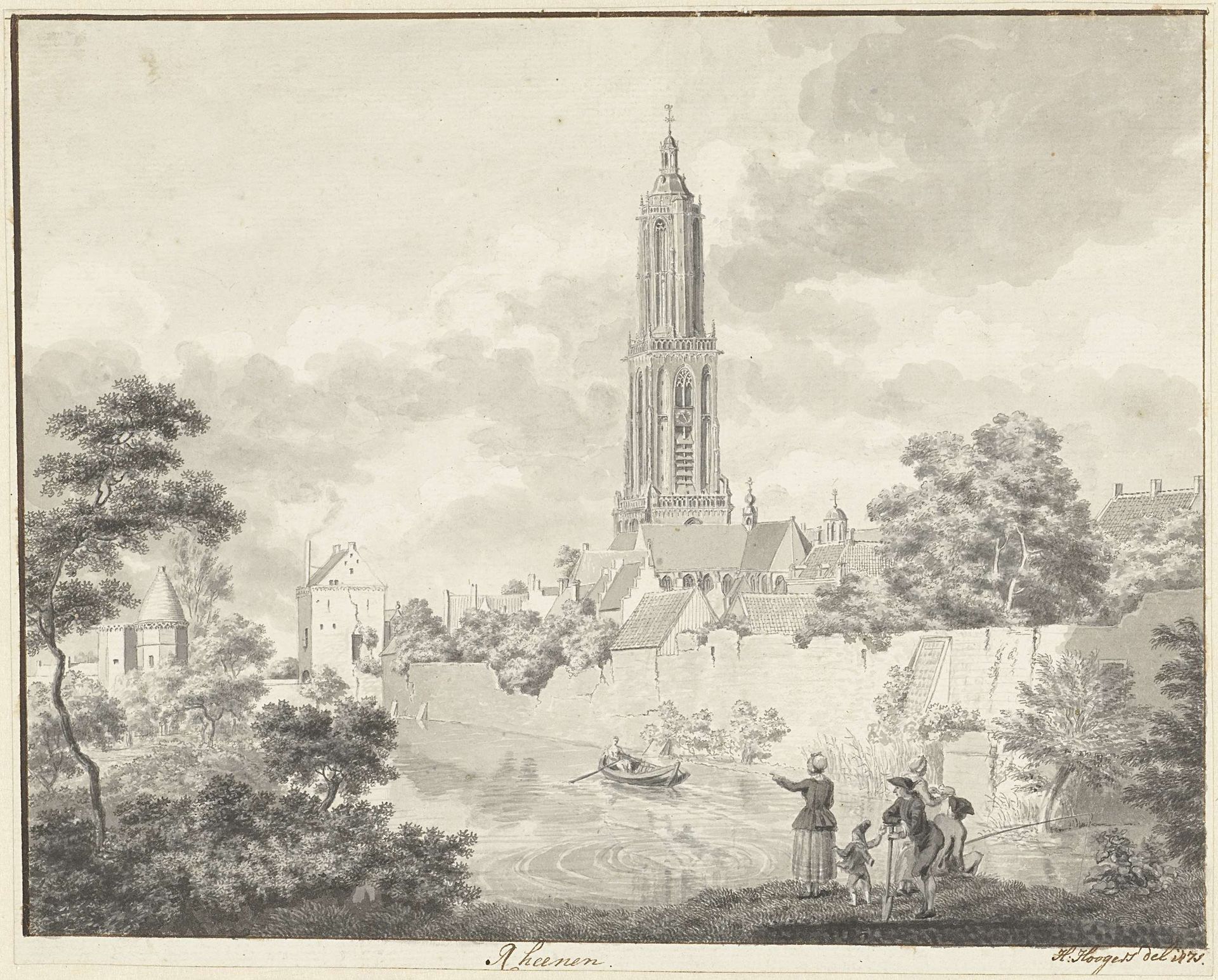 Gezicht op Rhenen by Hendrik Hoogers