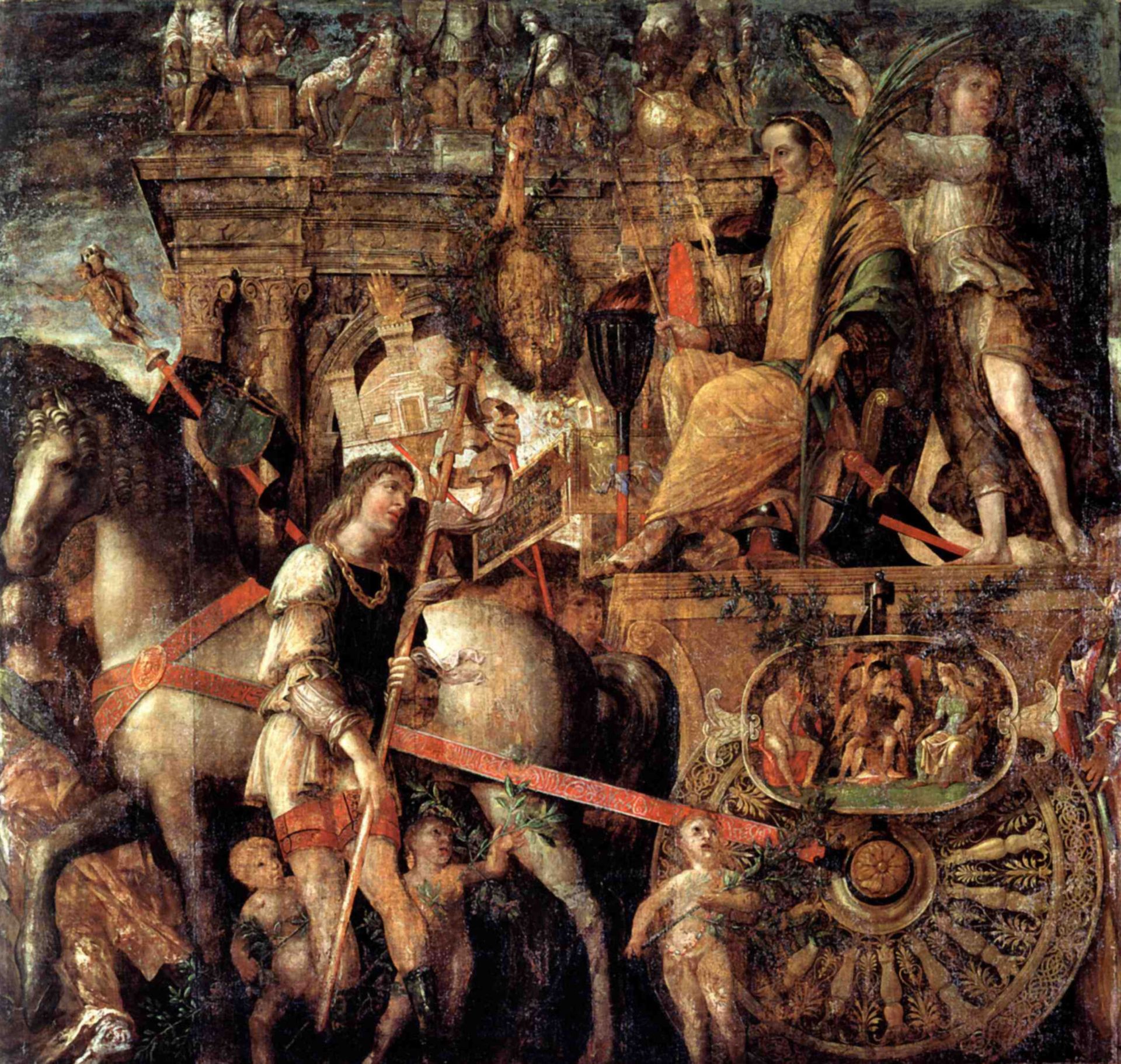 Julius Caesar on a triumphal car by Andrea Mantegna
