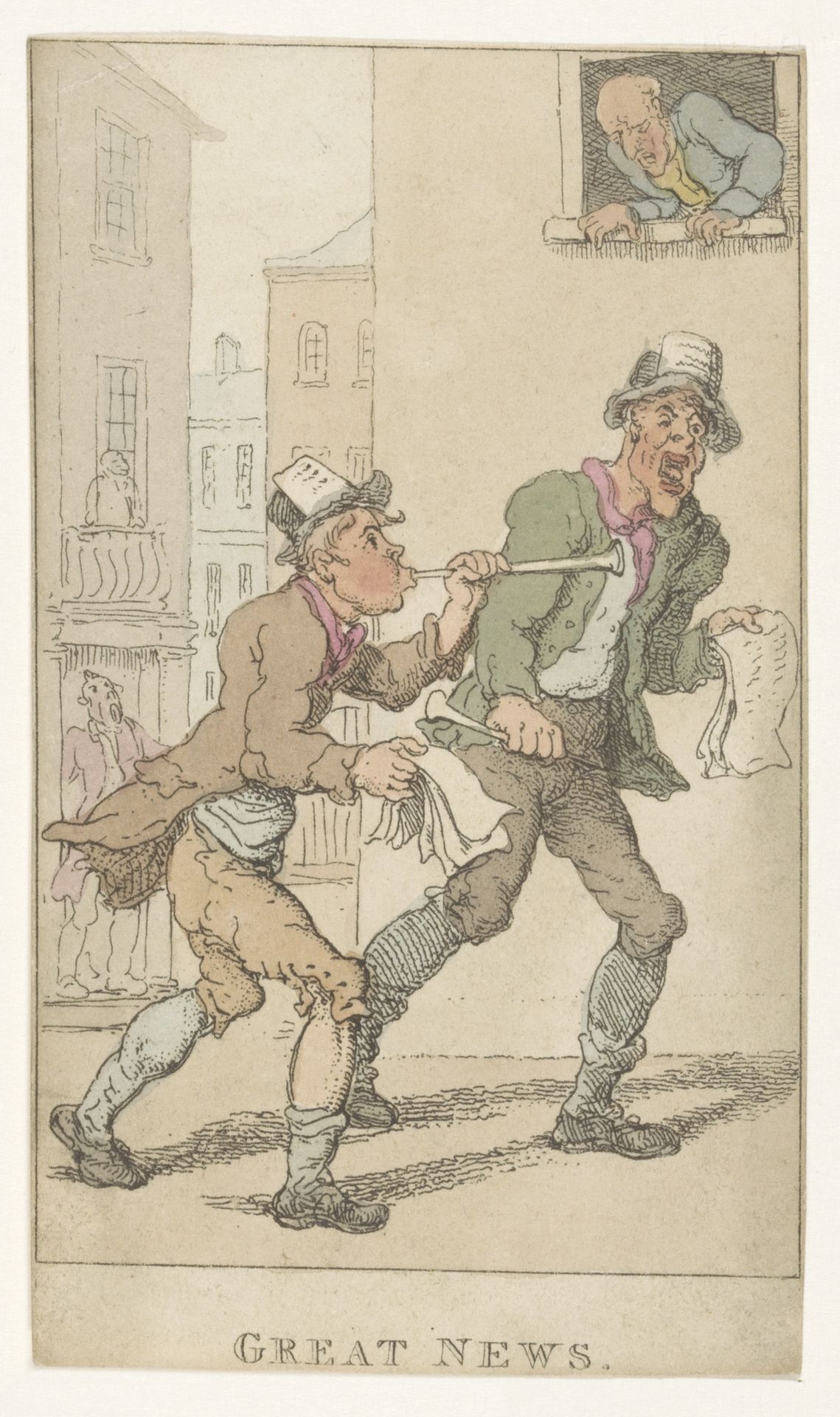 Twee krantenverkopers by Thomas Rowlandson