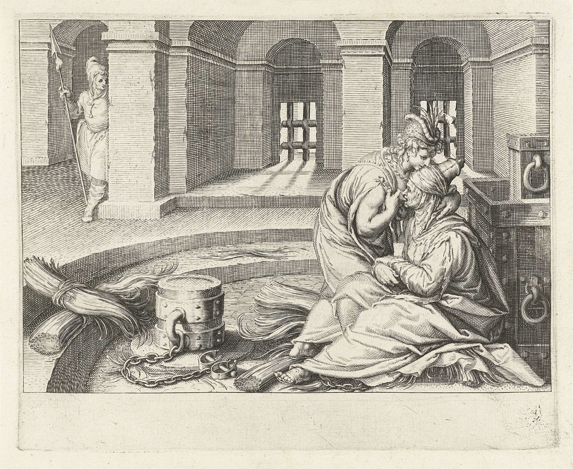 Een dochter zoogt  haar moeder in de gevangenis by Zacharias Dolendo