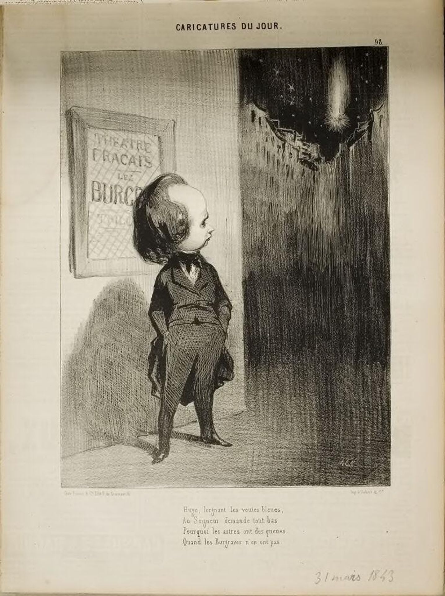 Hugo, Eyeing the Blue Canopy... by Honoré Daumier