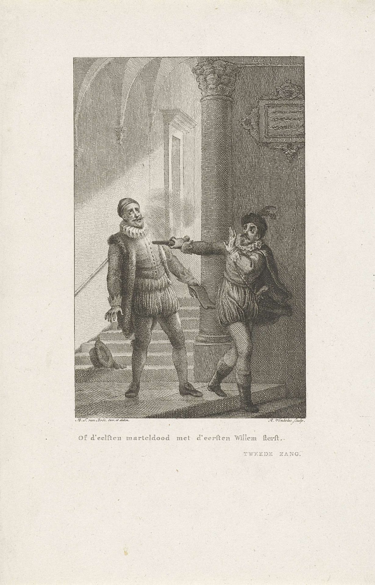 Moord op Willem van Oranje, 1584 by Reinier Vinkeles