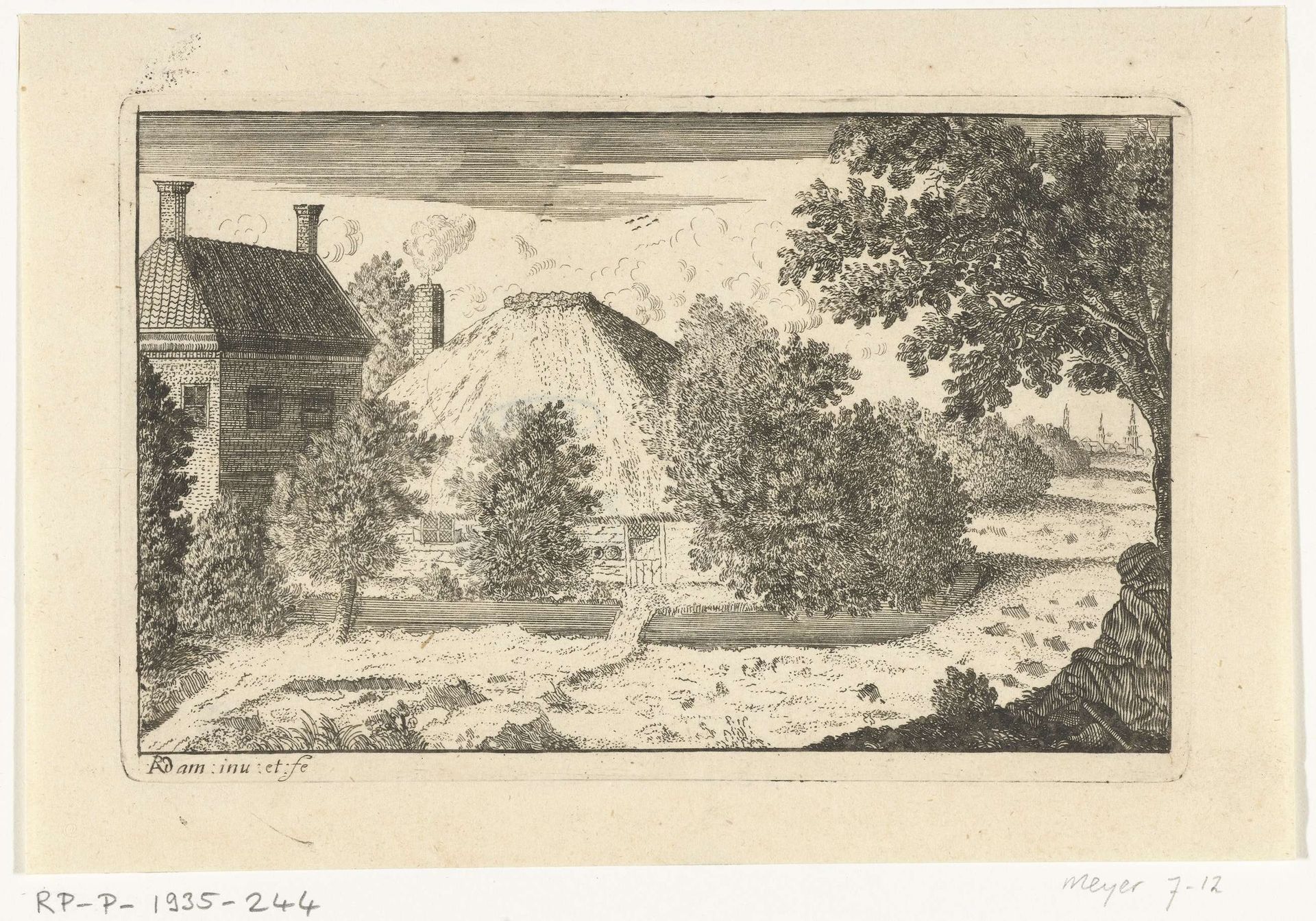 Boerderij met zittende man by Richard Adam