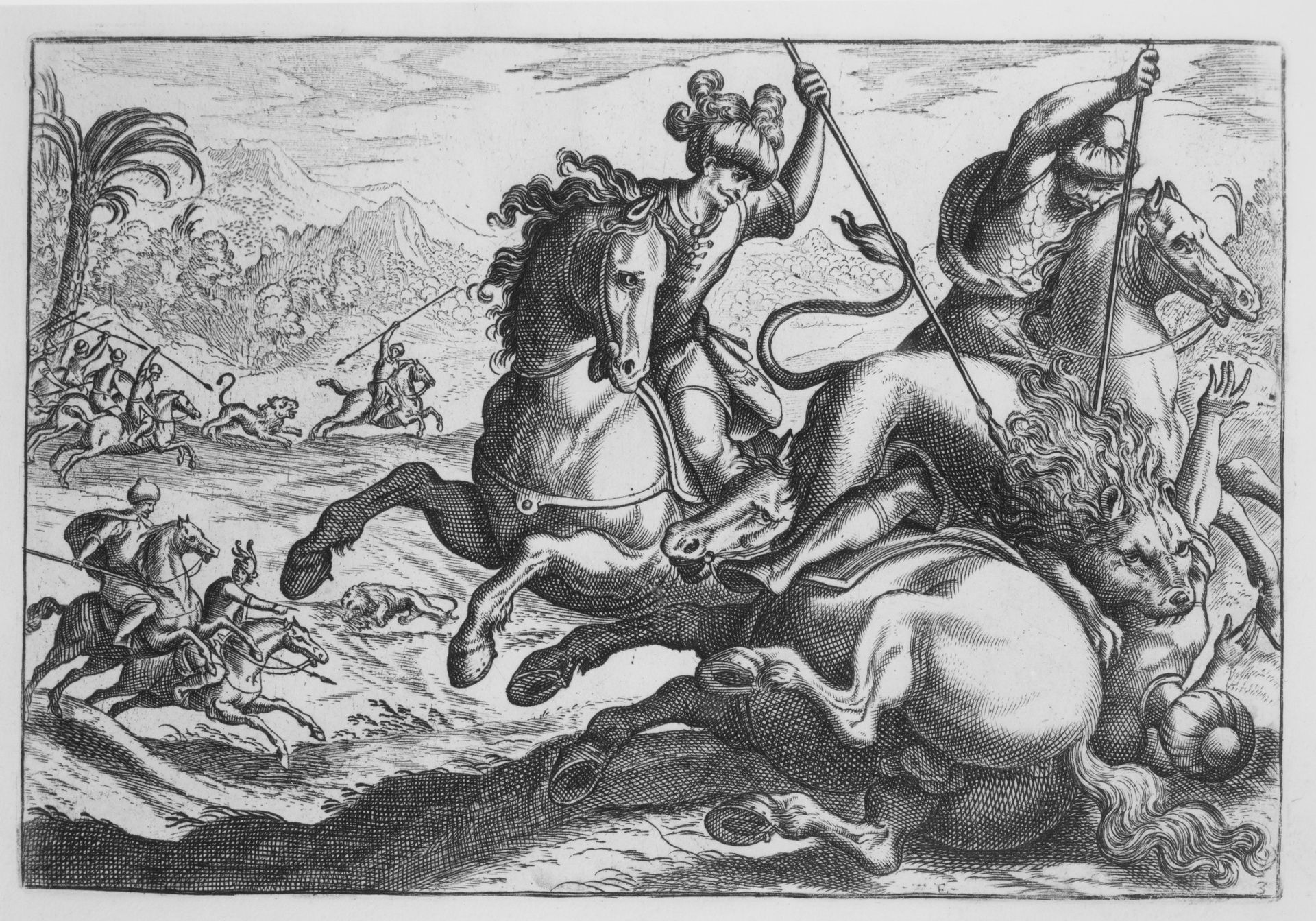 Lion Hunt, from 'Hunting Scenes IV' by Antonio Tempesta