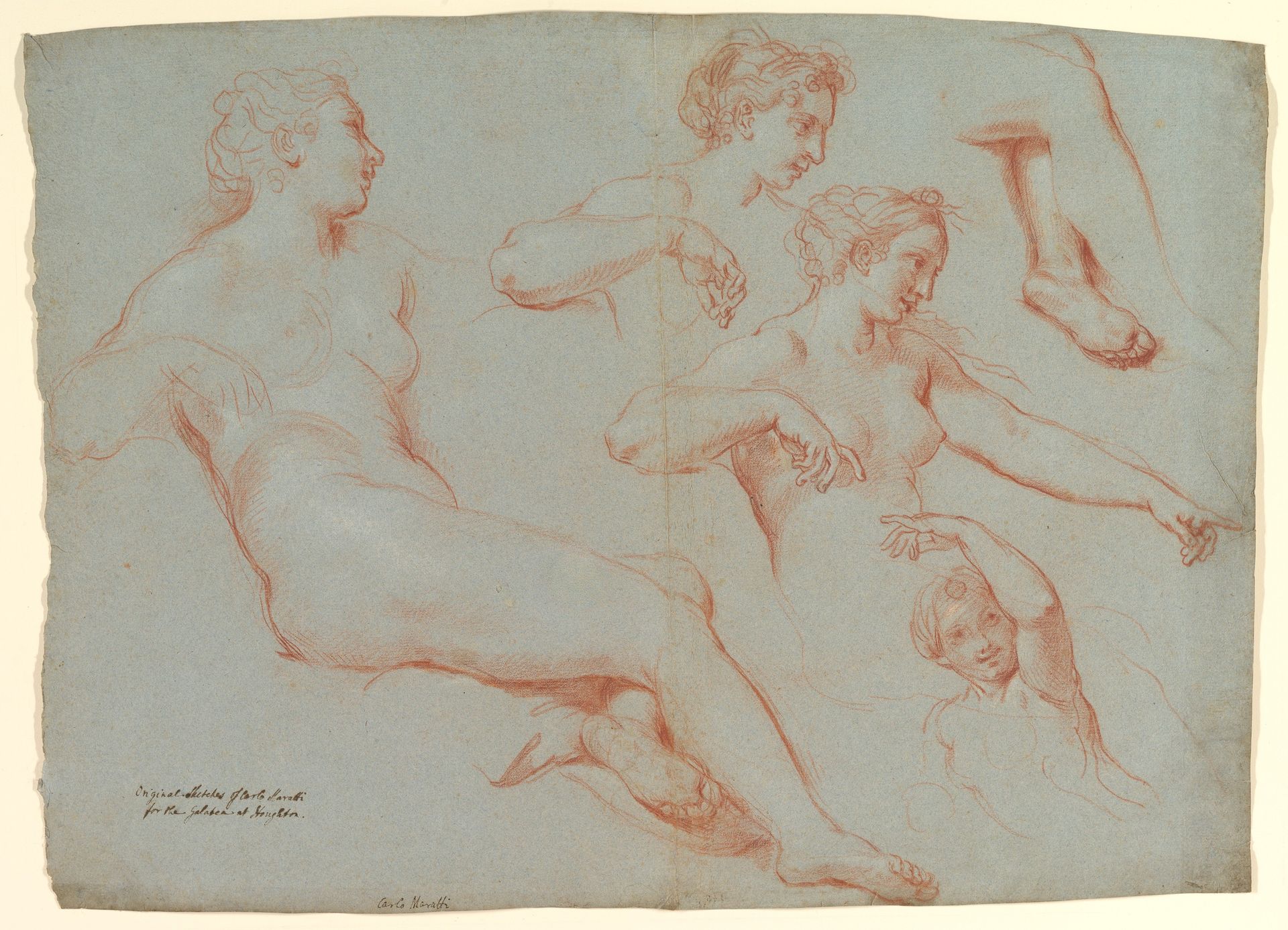 Four Studies of Recumbent Female Nudes (Galatea) by Carlo Maratti