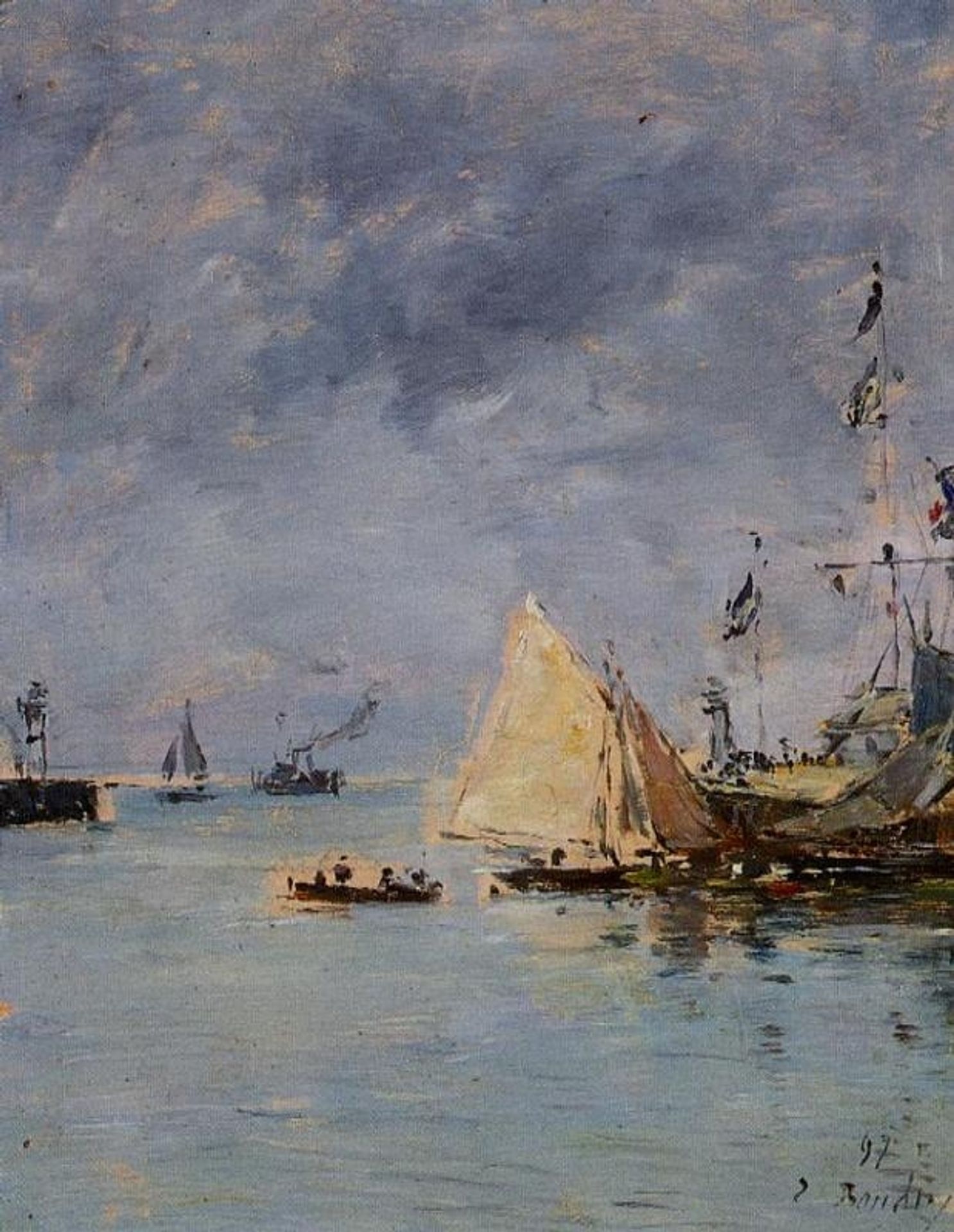 Trouville. The Jettys High Tide. by Eugène Boudin
