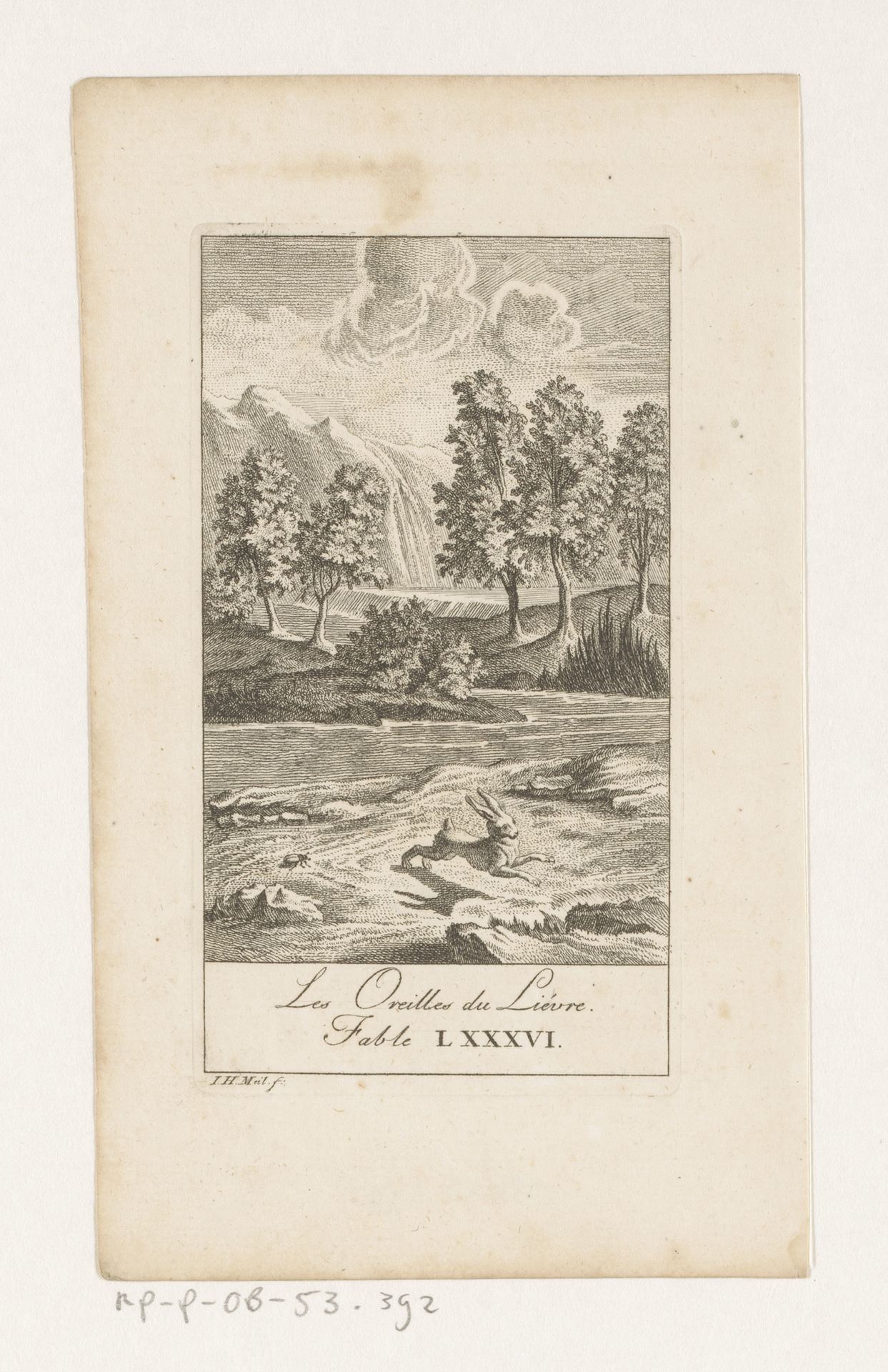 Fabel van de oren van de haas by Johann Heinrich (der Ältere) Meil