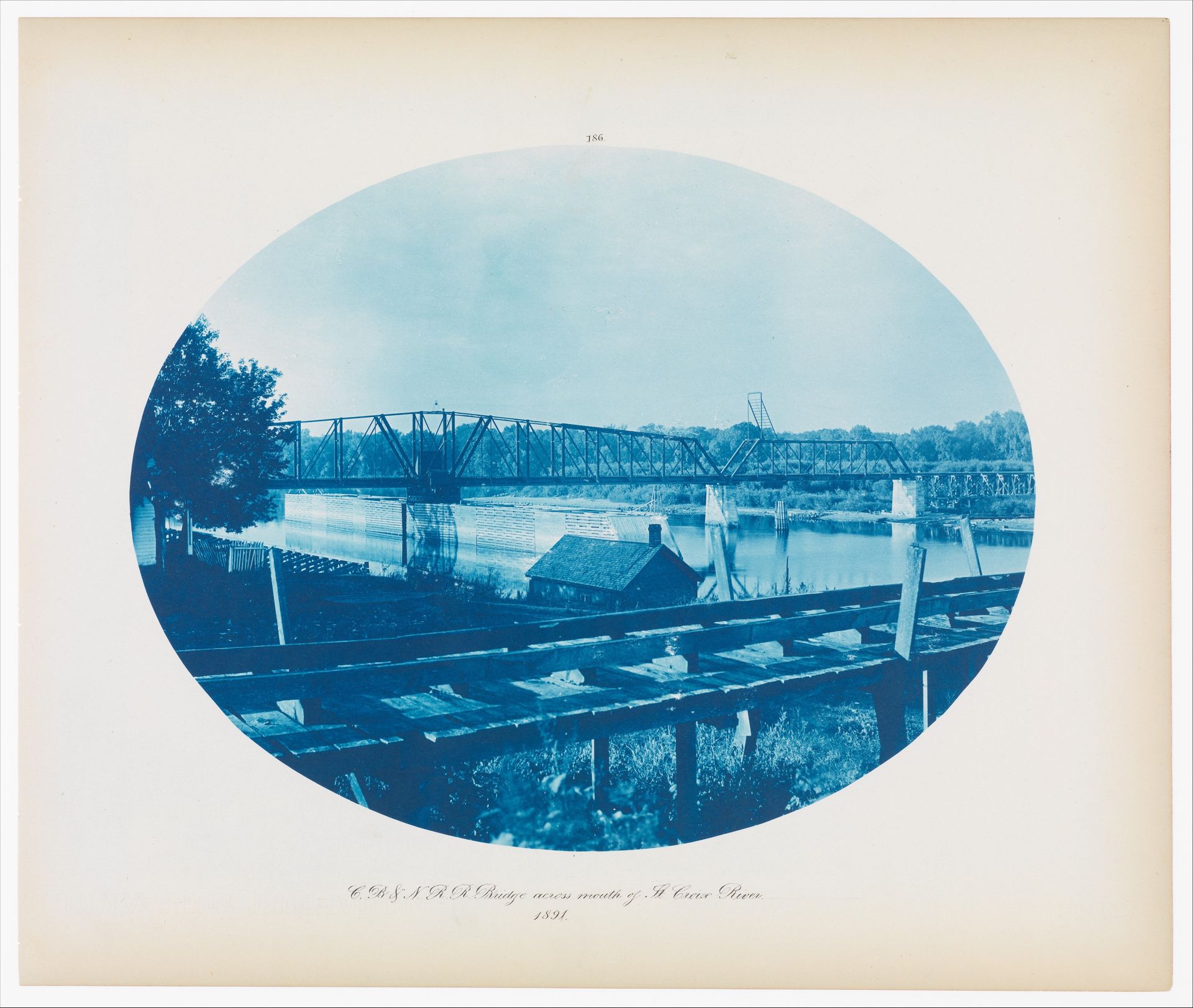 No. 186. Chicago, Burlington & Northern Rail Road Bridge Across Mouth of La Croix River by Henry P. Bosse