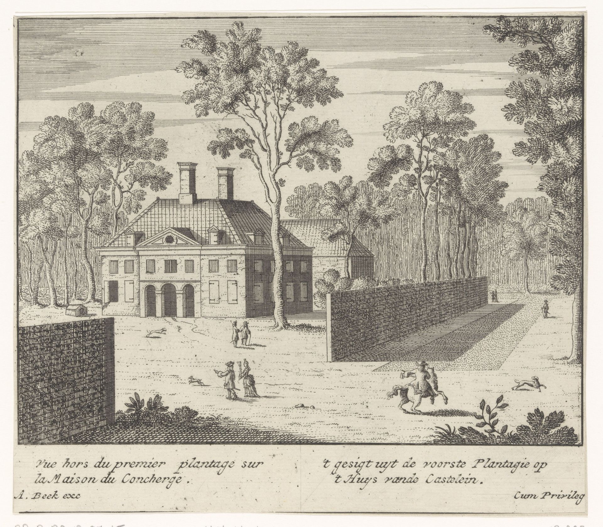 Gezicht op de kasteleinswoning van Huis ten Bosch by Anonymous