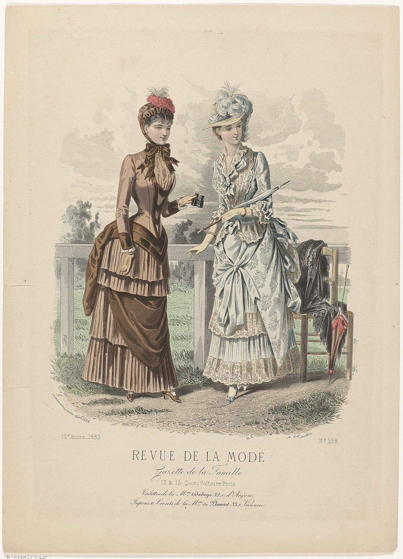 Revue de la Mode, Gazette de la Famille, dimanche 17 juin 1883, 12e annee, No. 598: Toilettes de M.on Duboys (...) by A. Chaillot