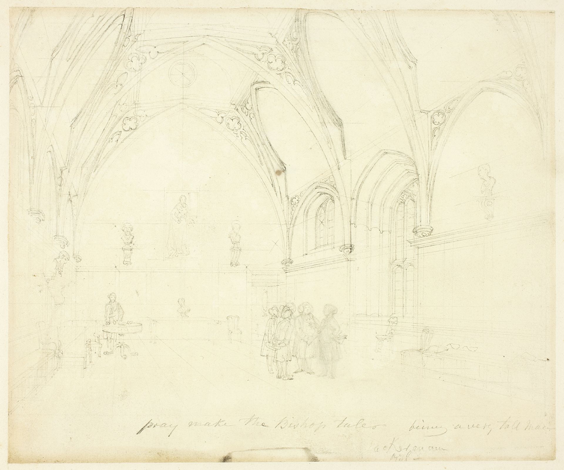 Study for Lambeth Palace, from Microcosm of London by Augustus Charles Pugin