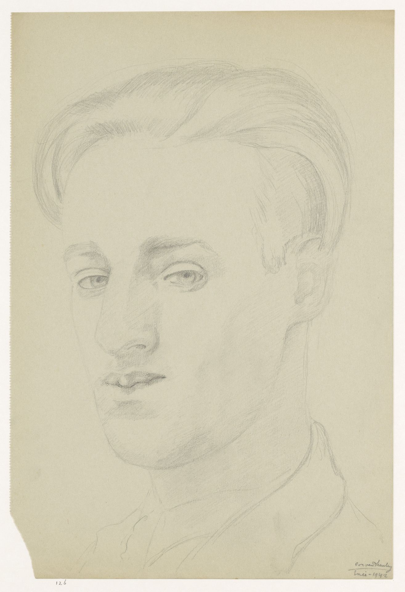 Zelfportret, mei 1942 by Cor van Teeseling
