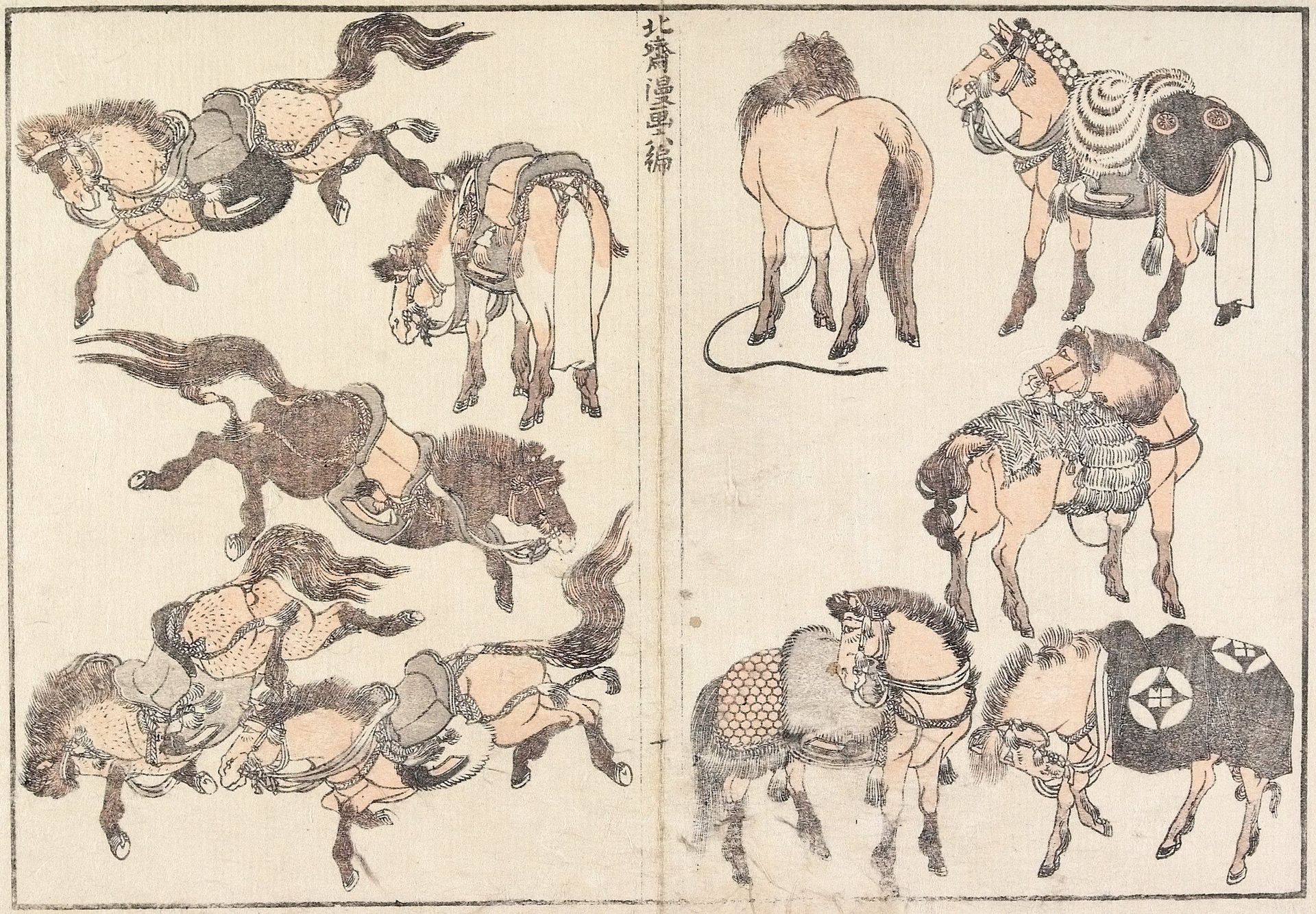 Horses by Katsushika Hokusai
