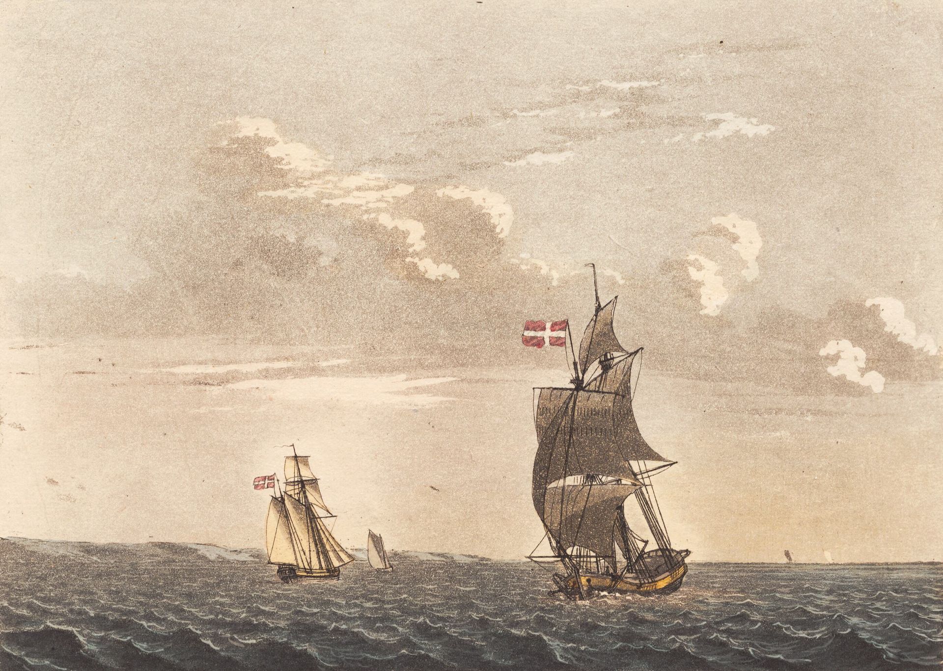 En galease sidevind, og en brig for vinden by Niels Truslew