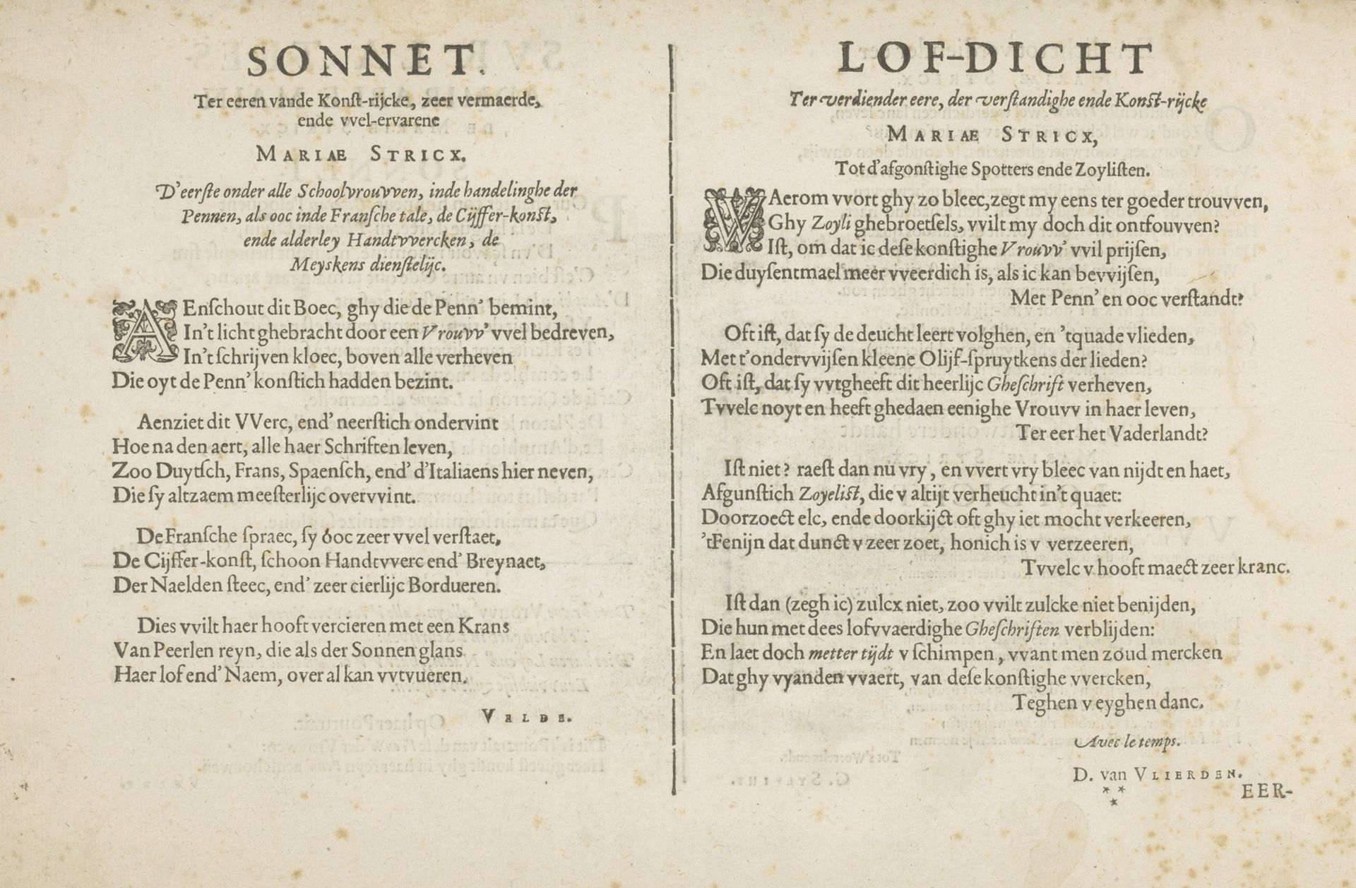 Twee drempeldichten by Jan van de Velde I