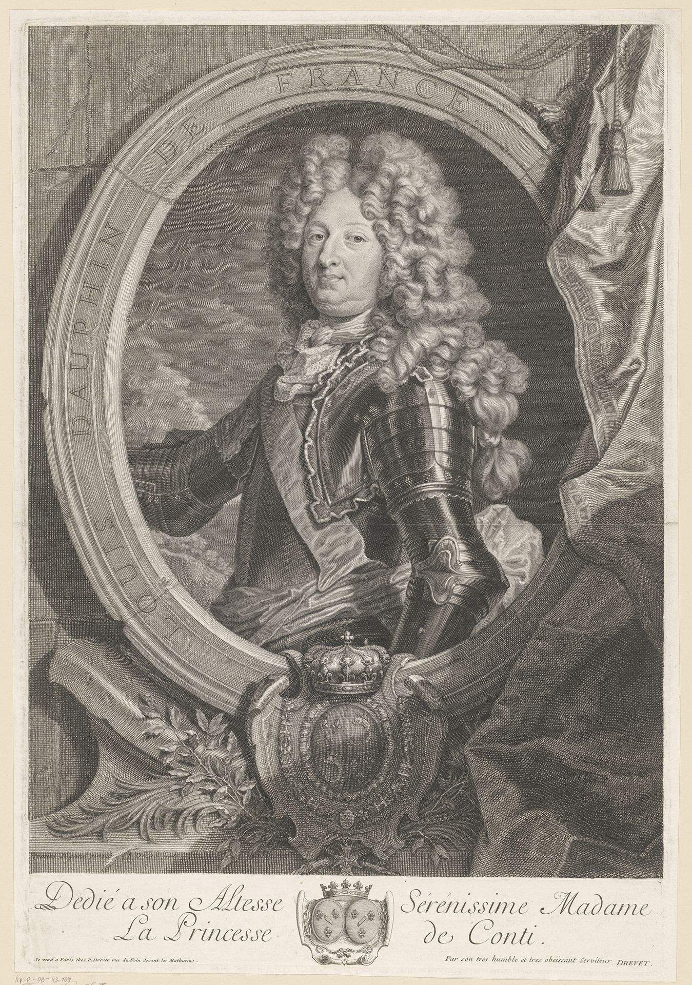 Portret van Lodewijk van Frankrijk by Pierre Drevet