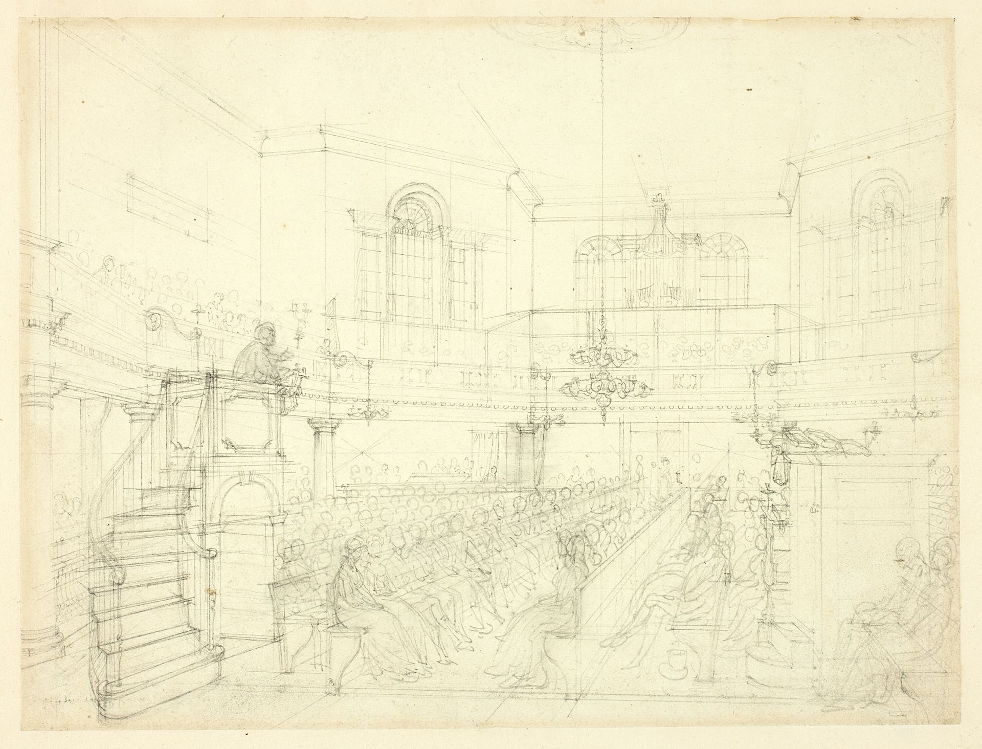 Study for The Magdalen Chapel, from Microcosm of London by Augustus Charles Pugin
