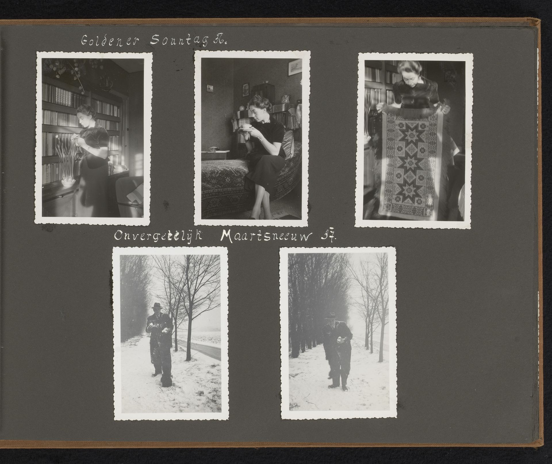 Berti Hoppe thuis en Herman Besselaar in de sneeuw by Herman Besselaar