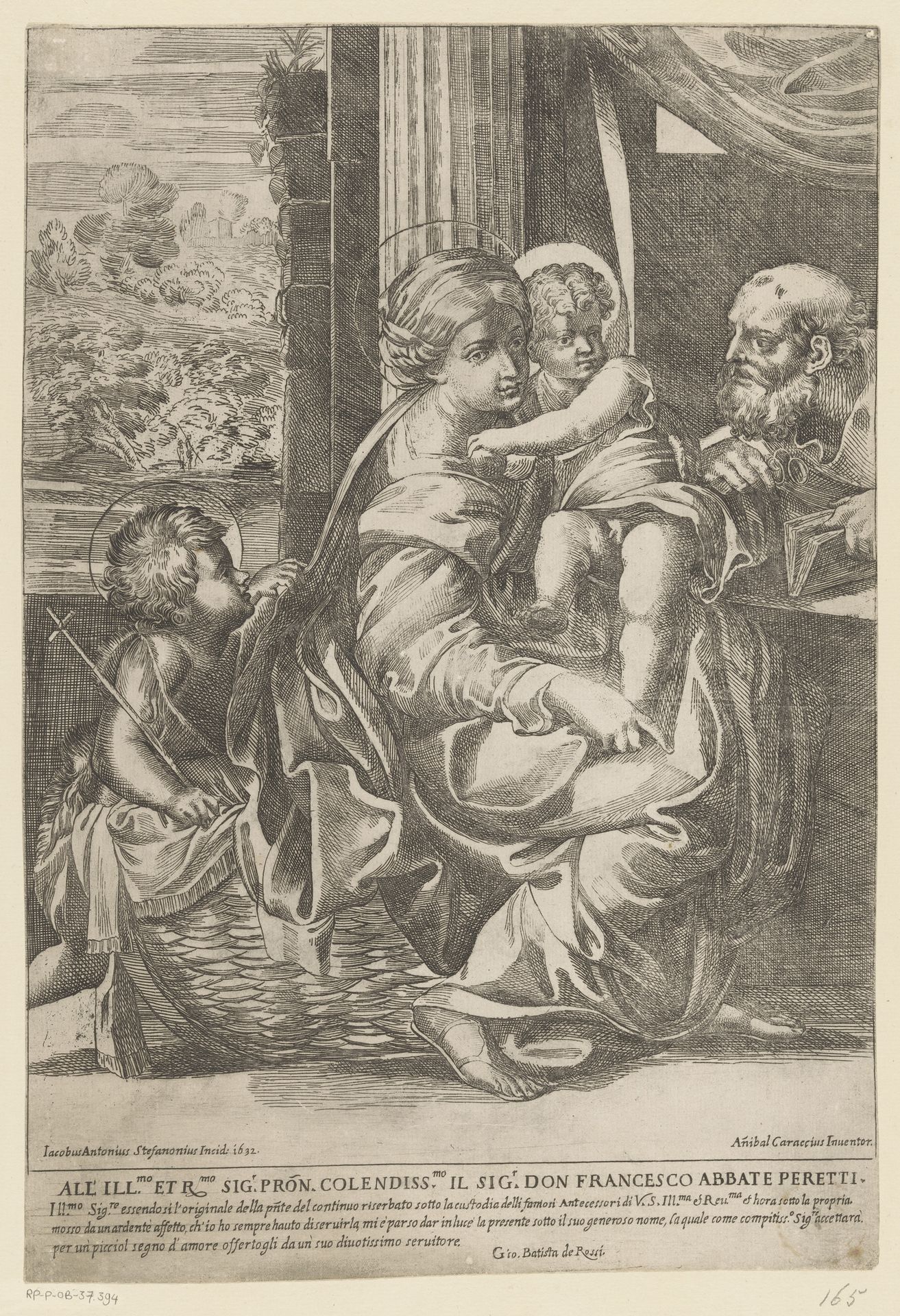 Heilige Familie met Johannes de Doper by Giacomo Antonio Stefanoni