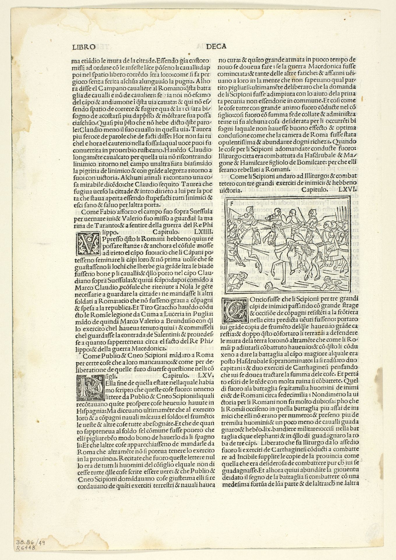 The Victory of the Scipios at Illiturgo from Historiae romanae decades (Roman History), Plate 49 from Woodcuts from Books of the 15th Century by Monogrammist F