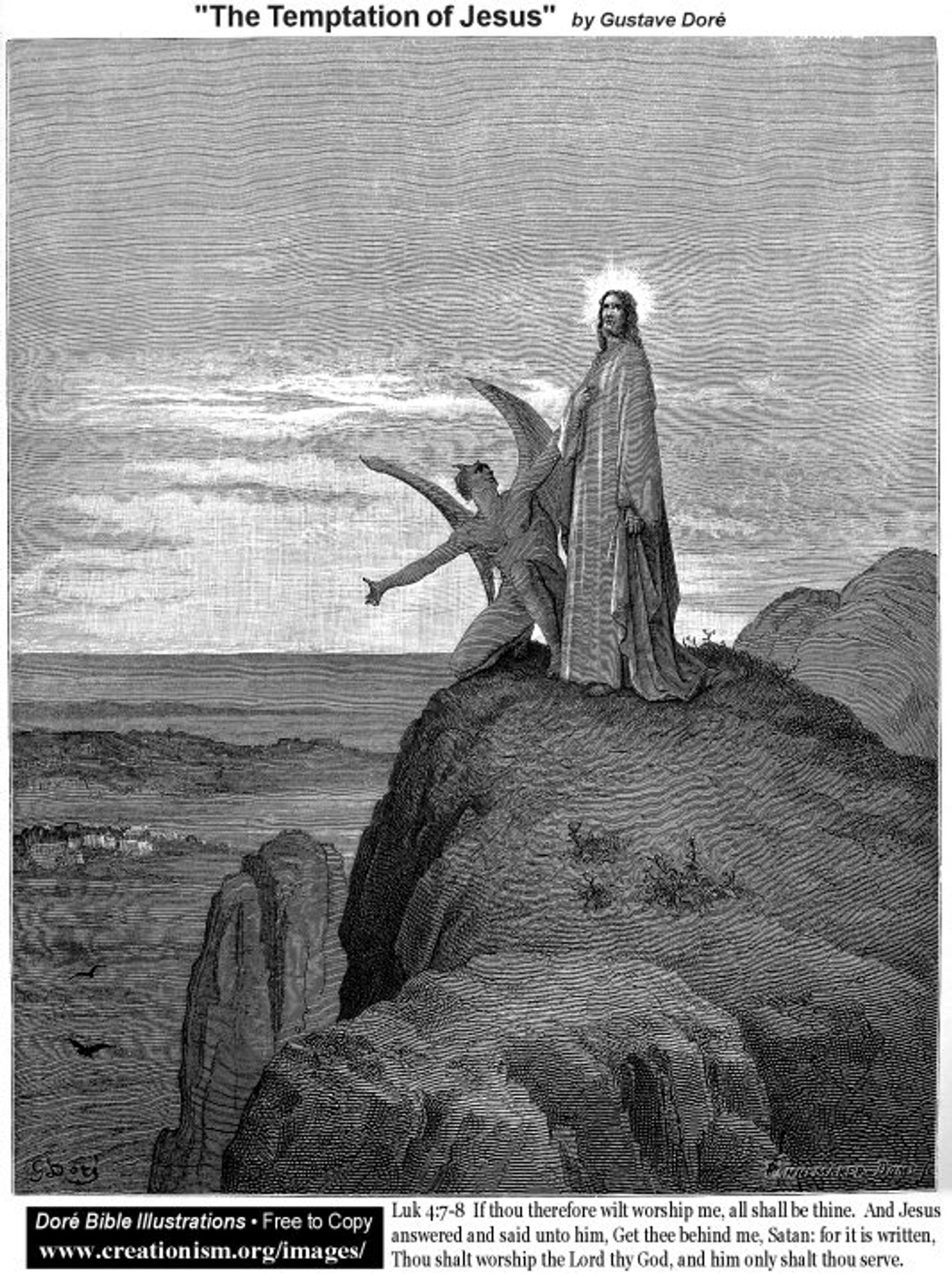 The Temptation Of Jesus by Gustave Dore
