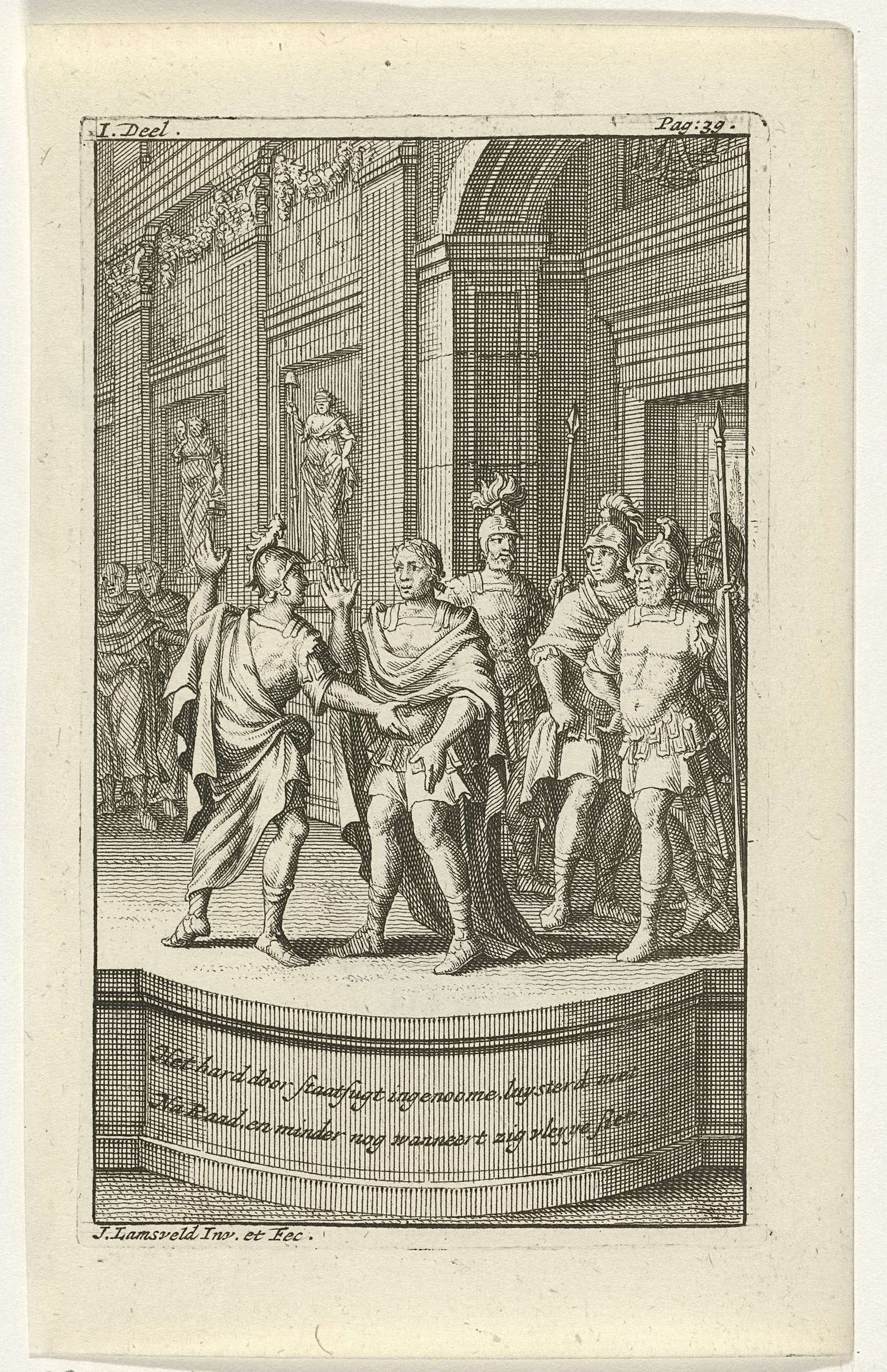 Julius Caesar betreedt de vergadering van de Senaat by Jan Lamsvelt
