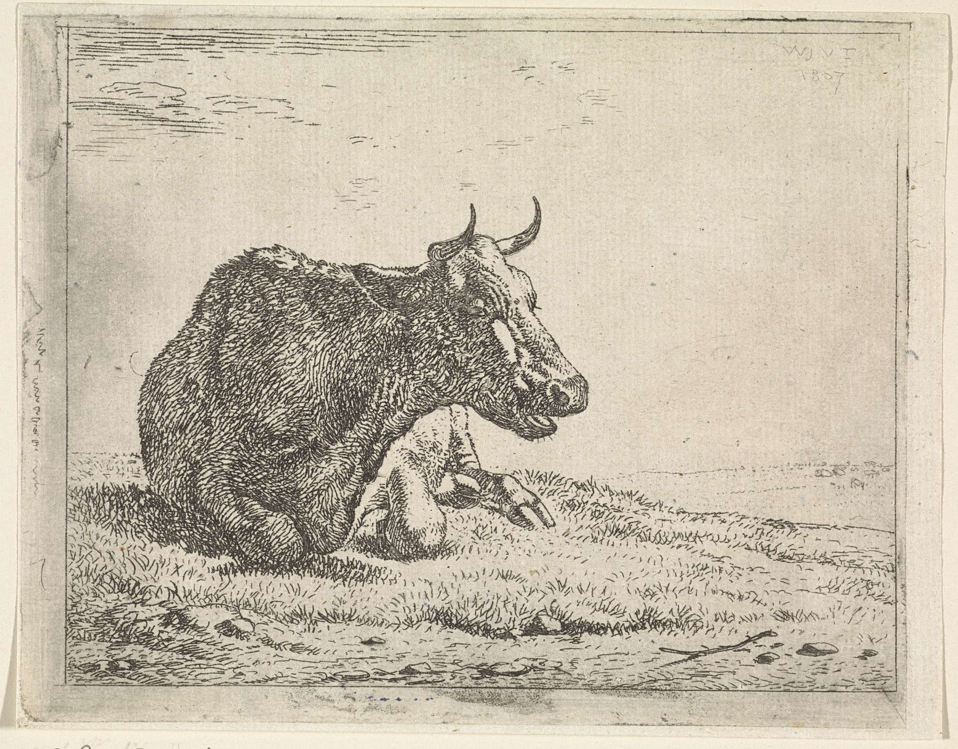 Liggende koe by Wouter Johannes van Troostwijk