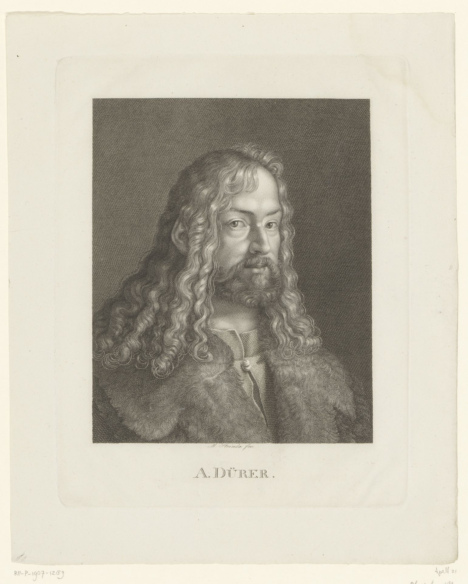 Portret van Albrecht Dürer by Moritz Steinla