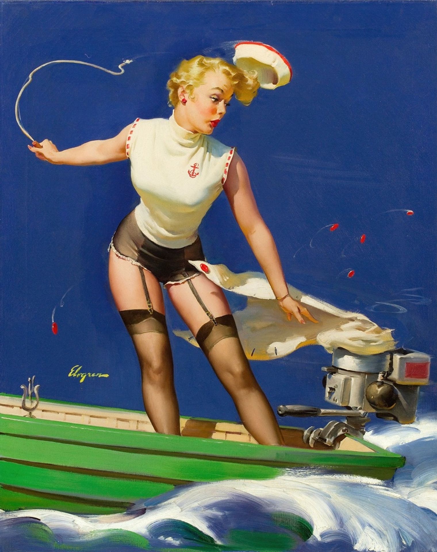 A Fast Takeoff by Gil Elvgren