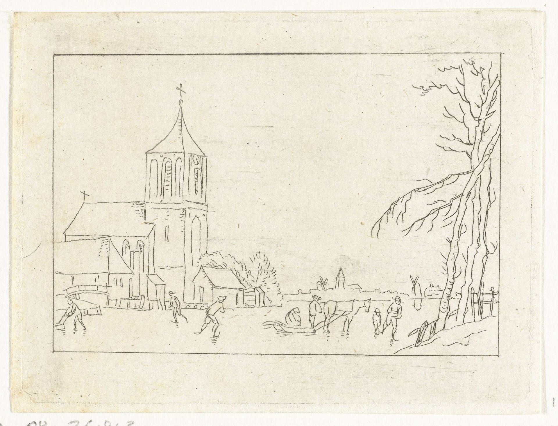 Wintergezicht by Anthonie van den Bos