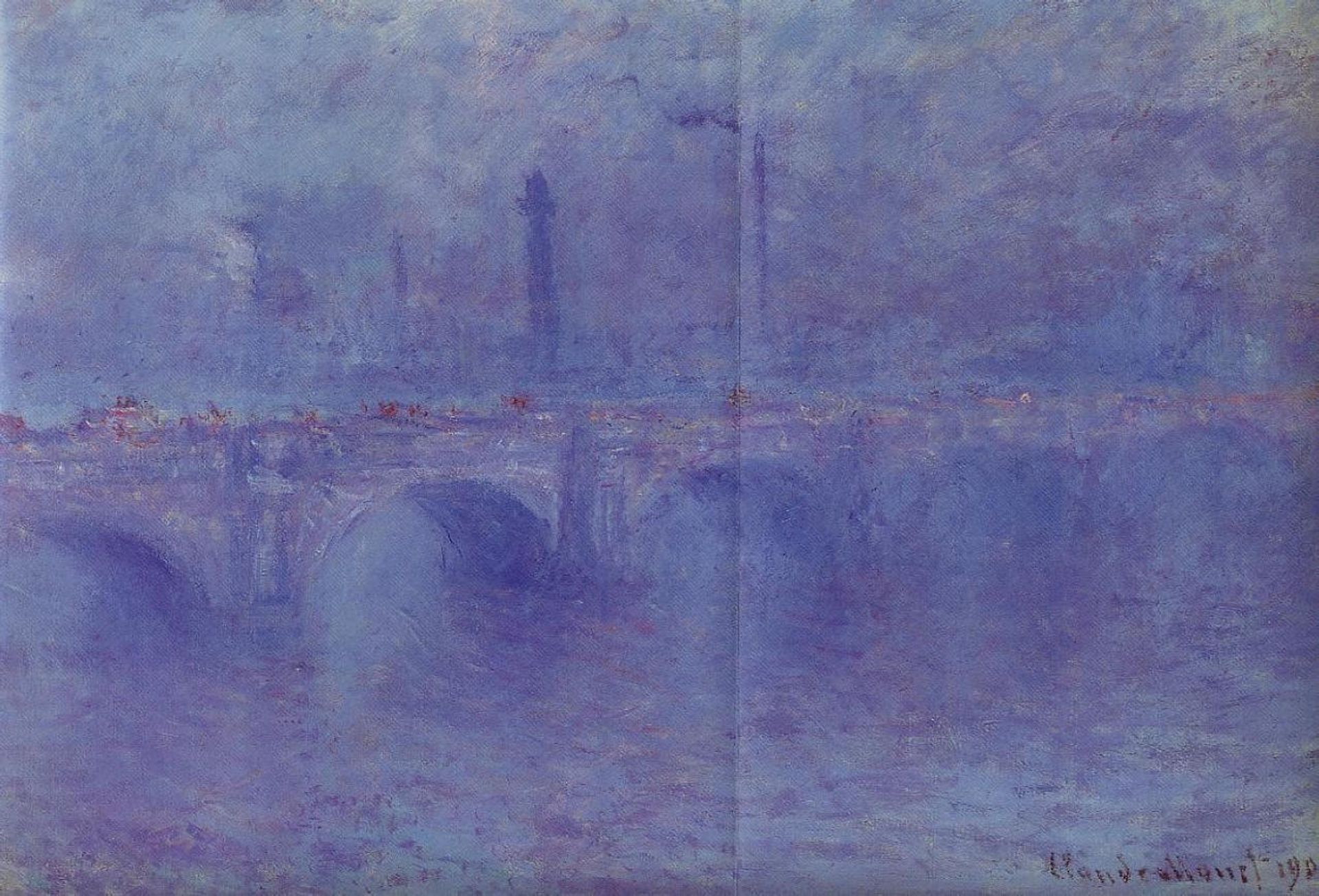 Waterloo Bridge, Effect of Fog by Claude Monet