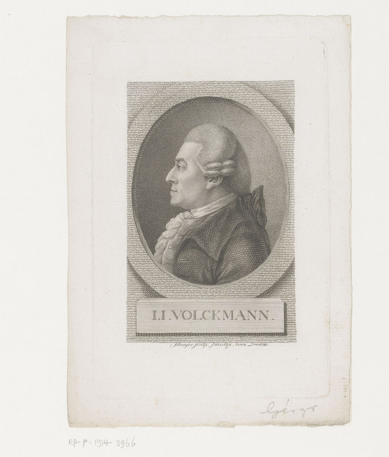 Portret van Johann Jacob Volckmann by Johann Friedrich Moritz Schreyer