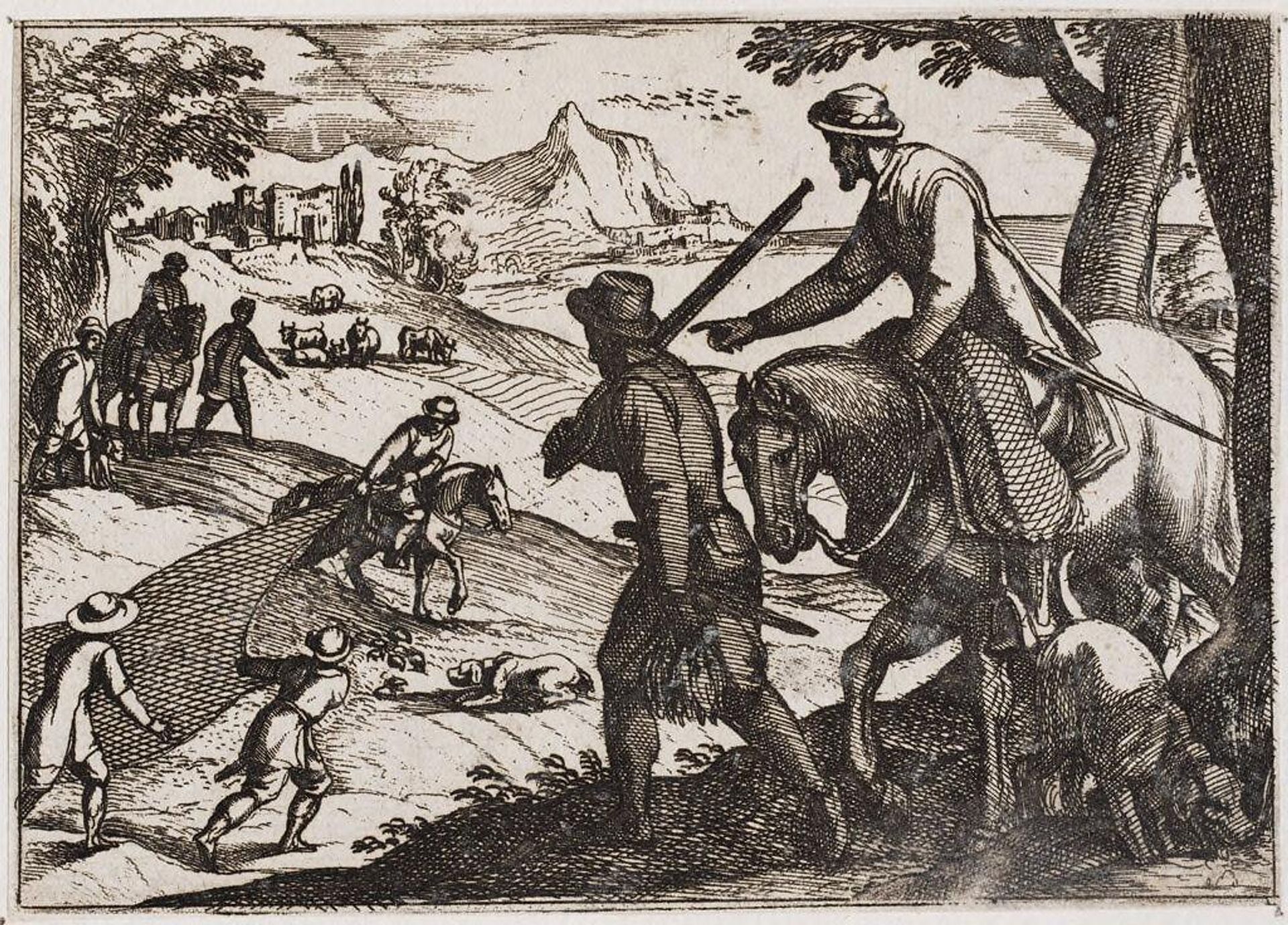 Hunters Trapping Birds with Nets by Antonio Tempesta