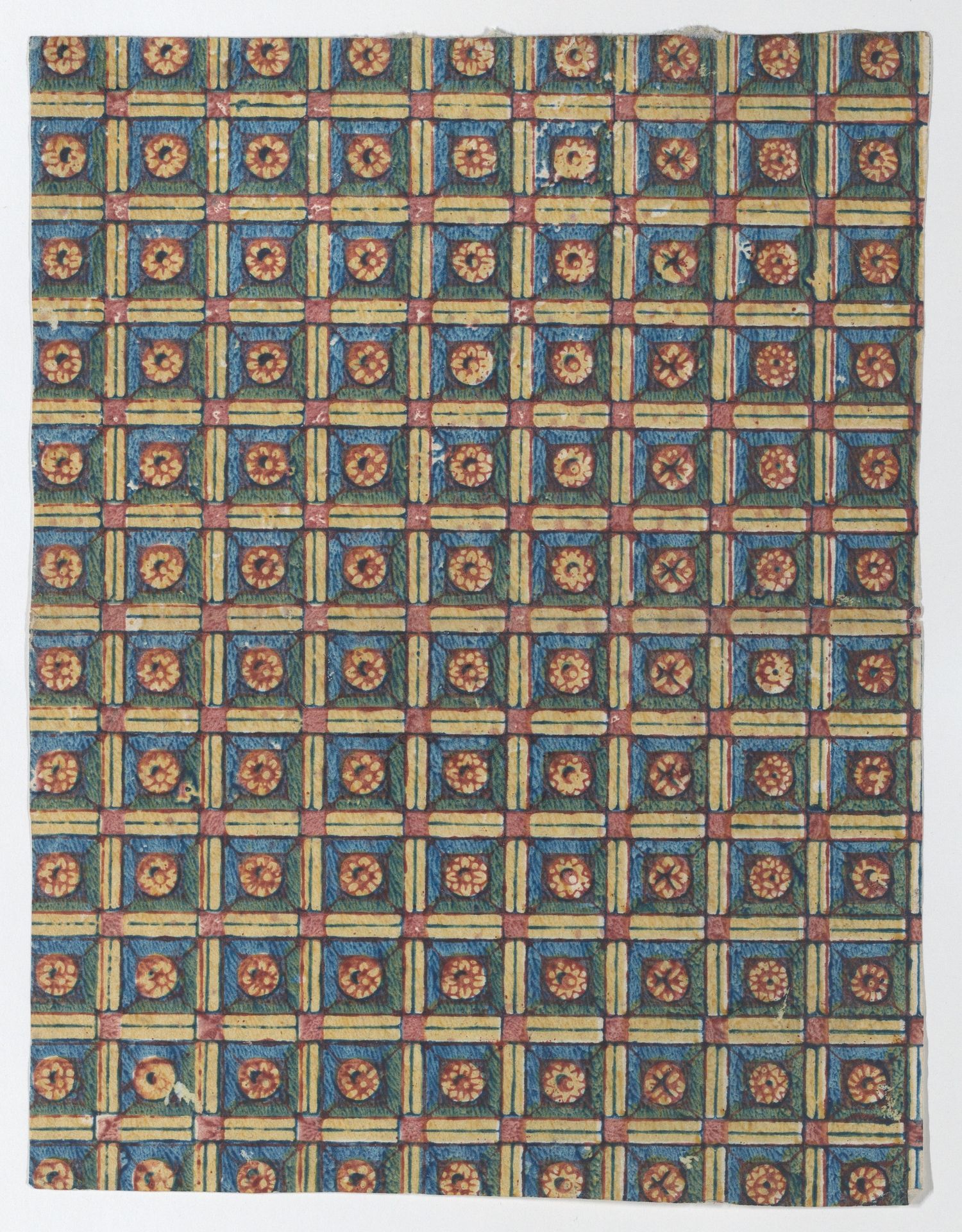 Sheet with overall geometric pattern with rosettes by Anonymous