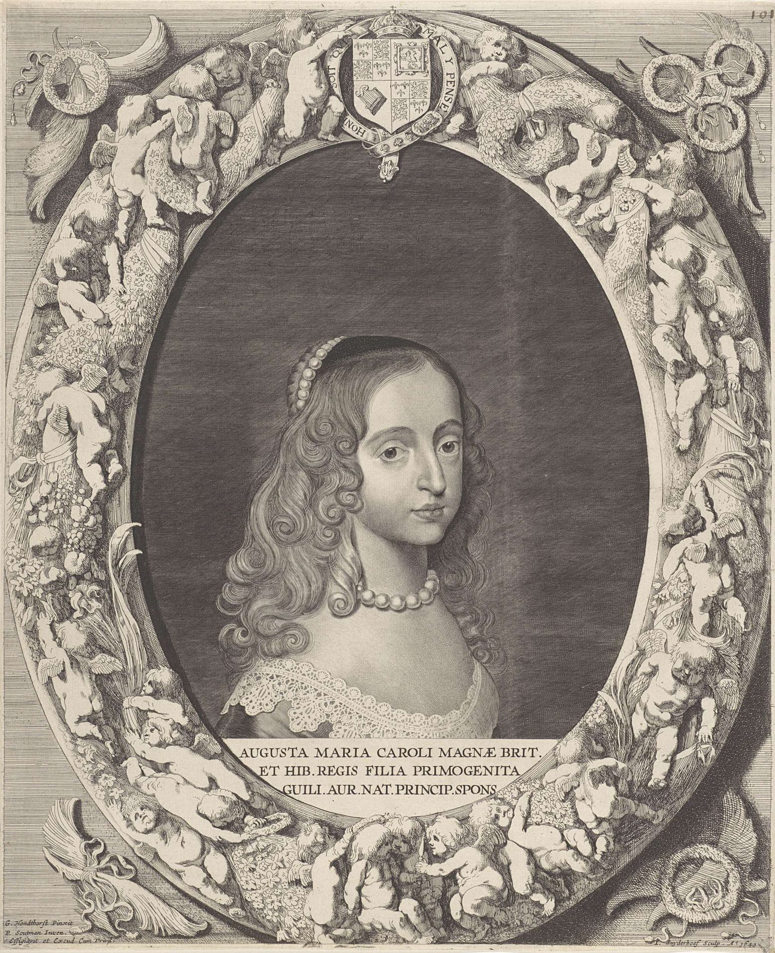 Portret van Maria Henrietta Stuart, prinses van Oranje en echtgenote van Willem II by Jonas Suyderhoef