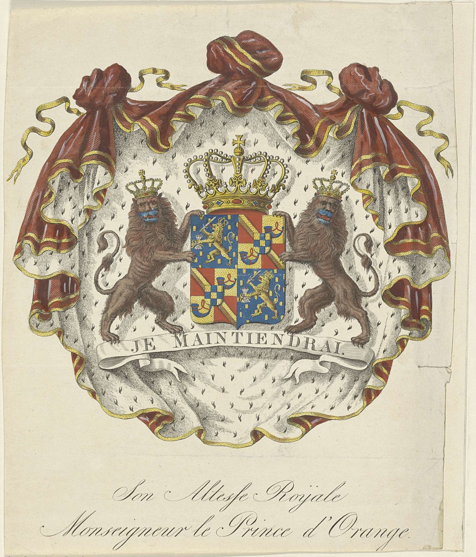 Wapen van Willem III, koning der Nederlanden by Anonymous