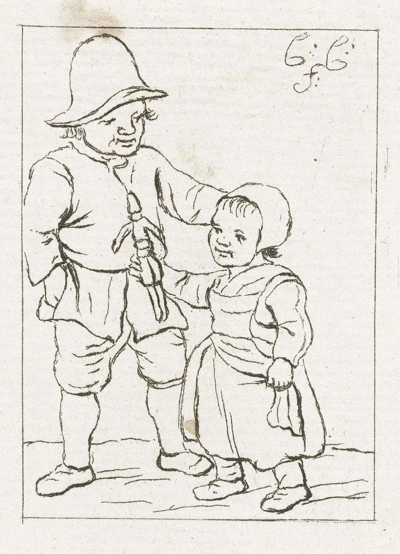 Jongen en meisje met pop by Pieter de Mare