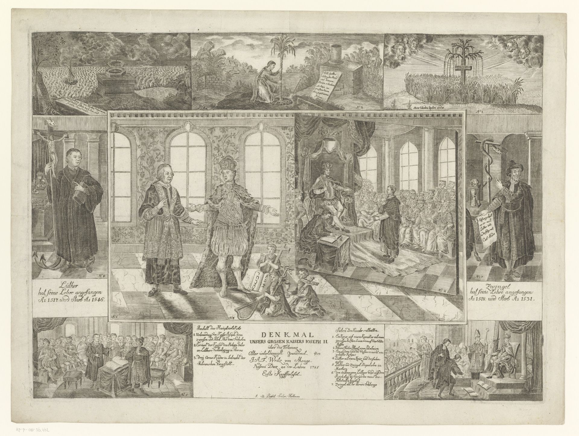 Zeven voorstellingen over het leven en de daden van keizer Joseph II by Jakob Michael Pressel
