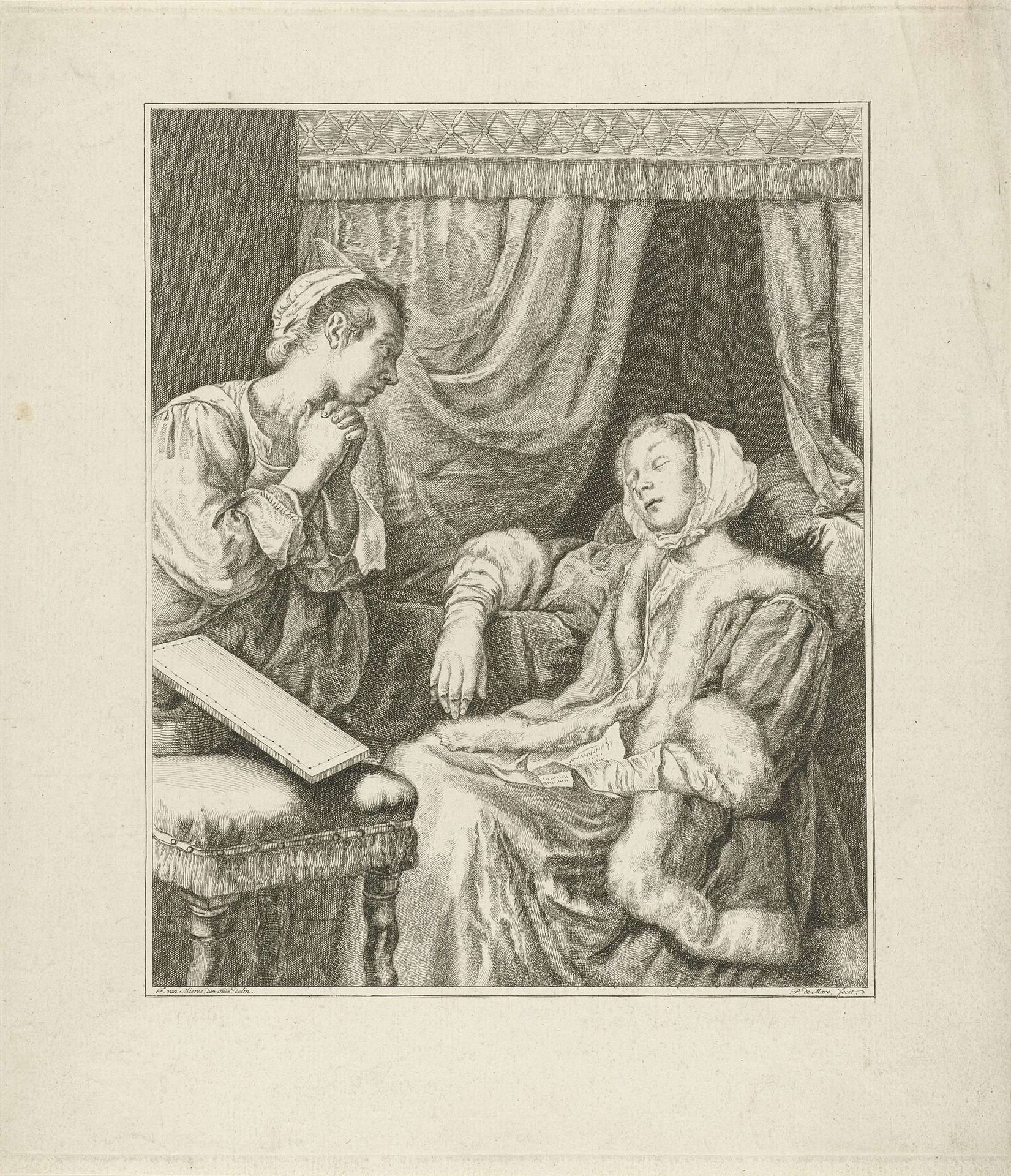 Vrouw in katzwijm by Pieter de Mare