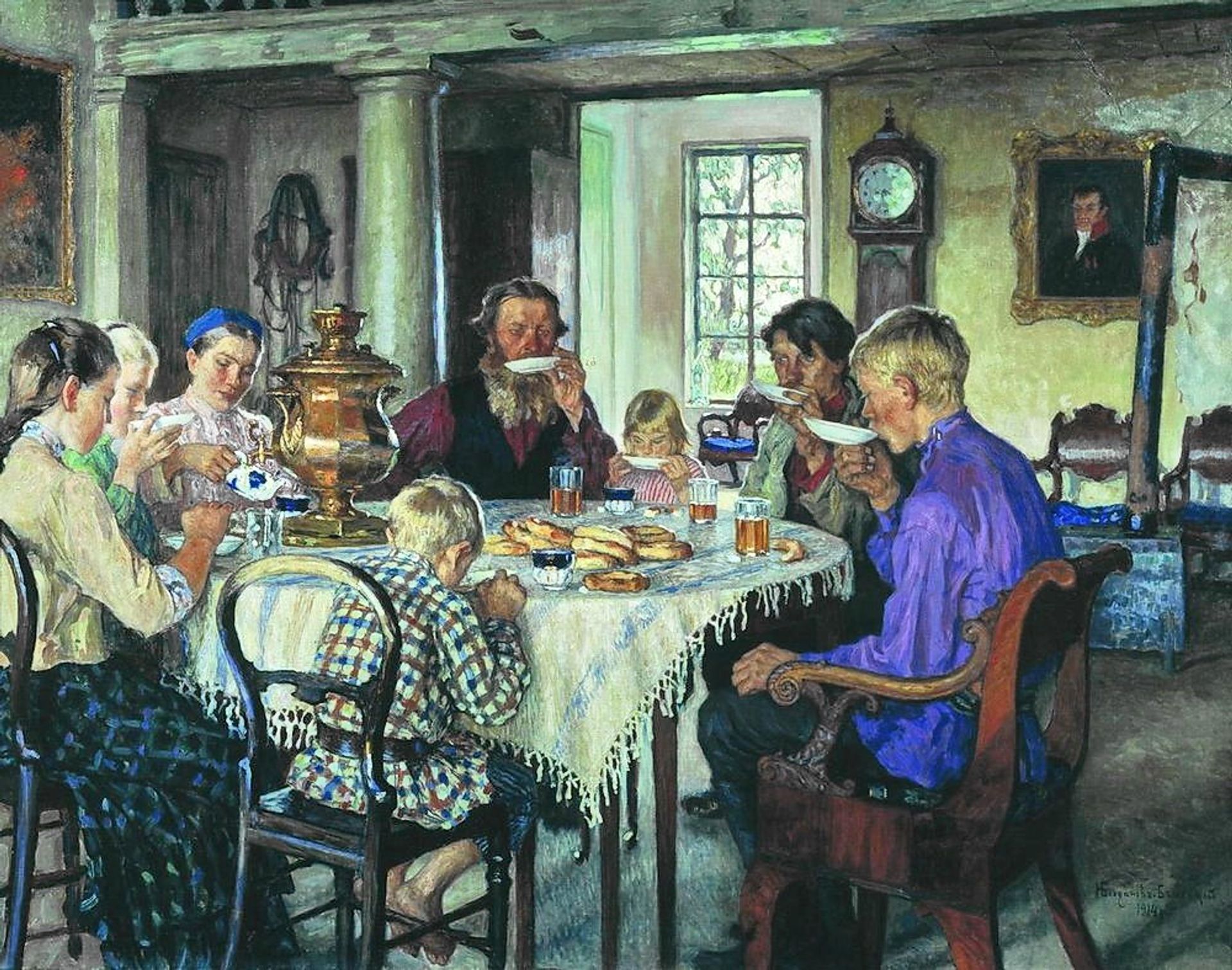 New Owners (Tea-Drinking) by Nikolay Bogdanov-Belsky
