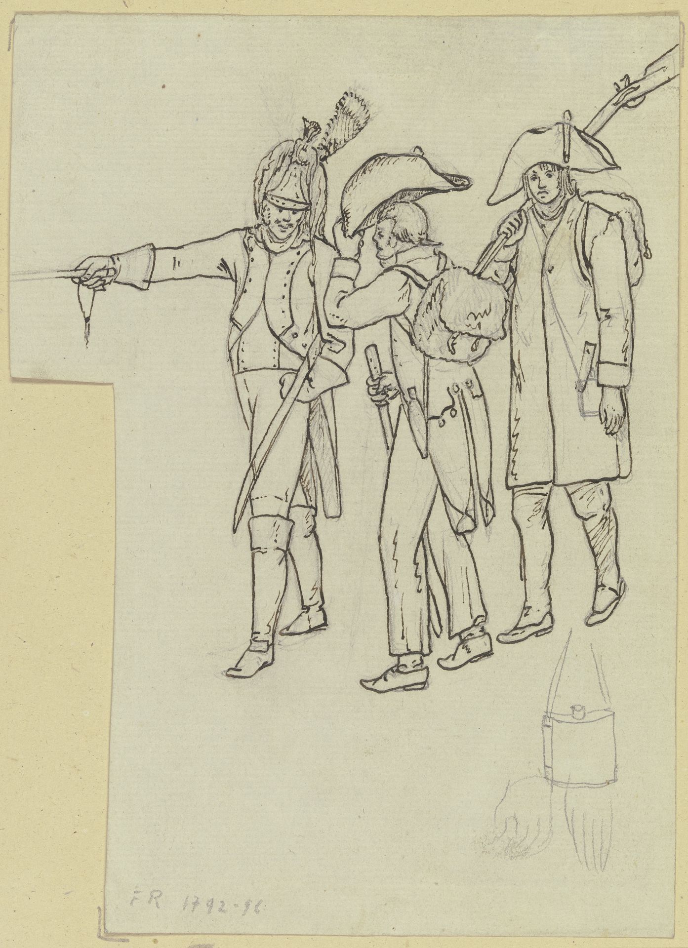 Straßentypen aus Frankfurt, meist Soldaten by Johann Friedrich Morgenstern