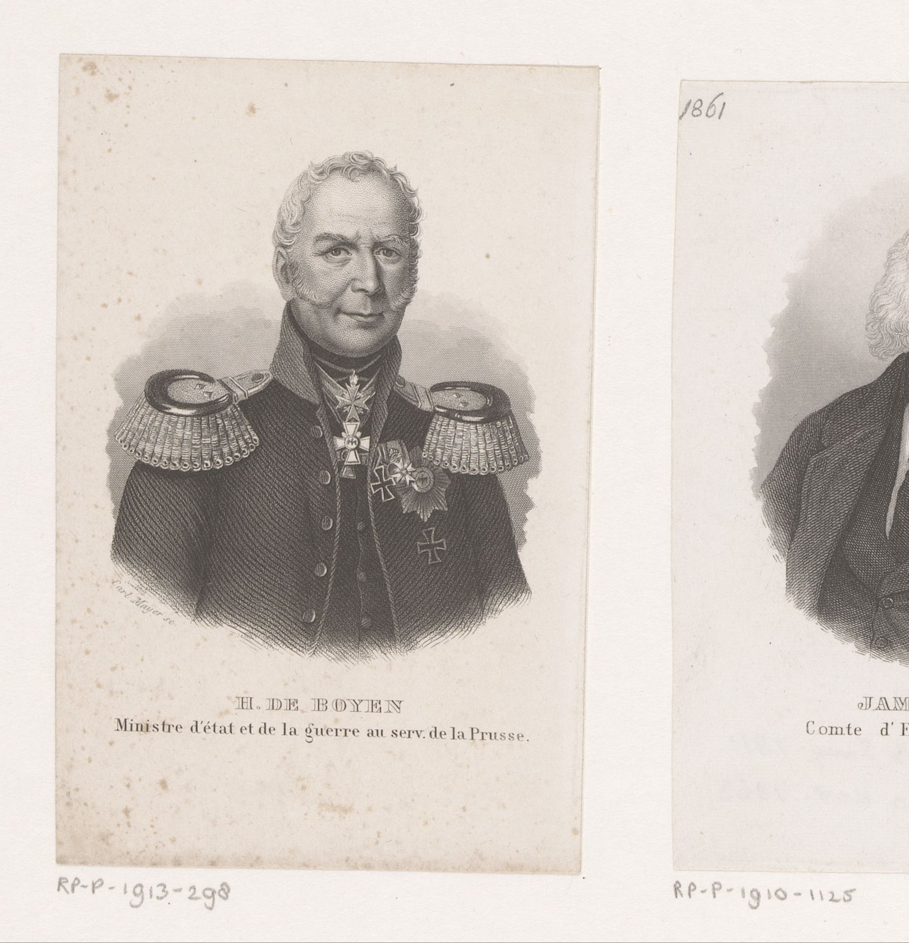 Portret van Hermann von Boyen by Carl Mayer