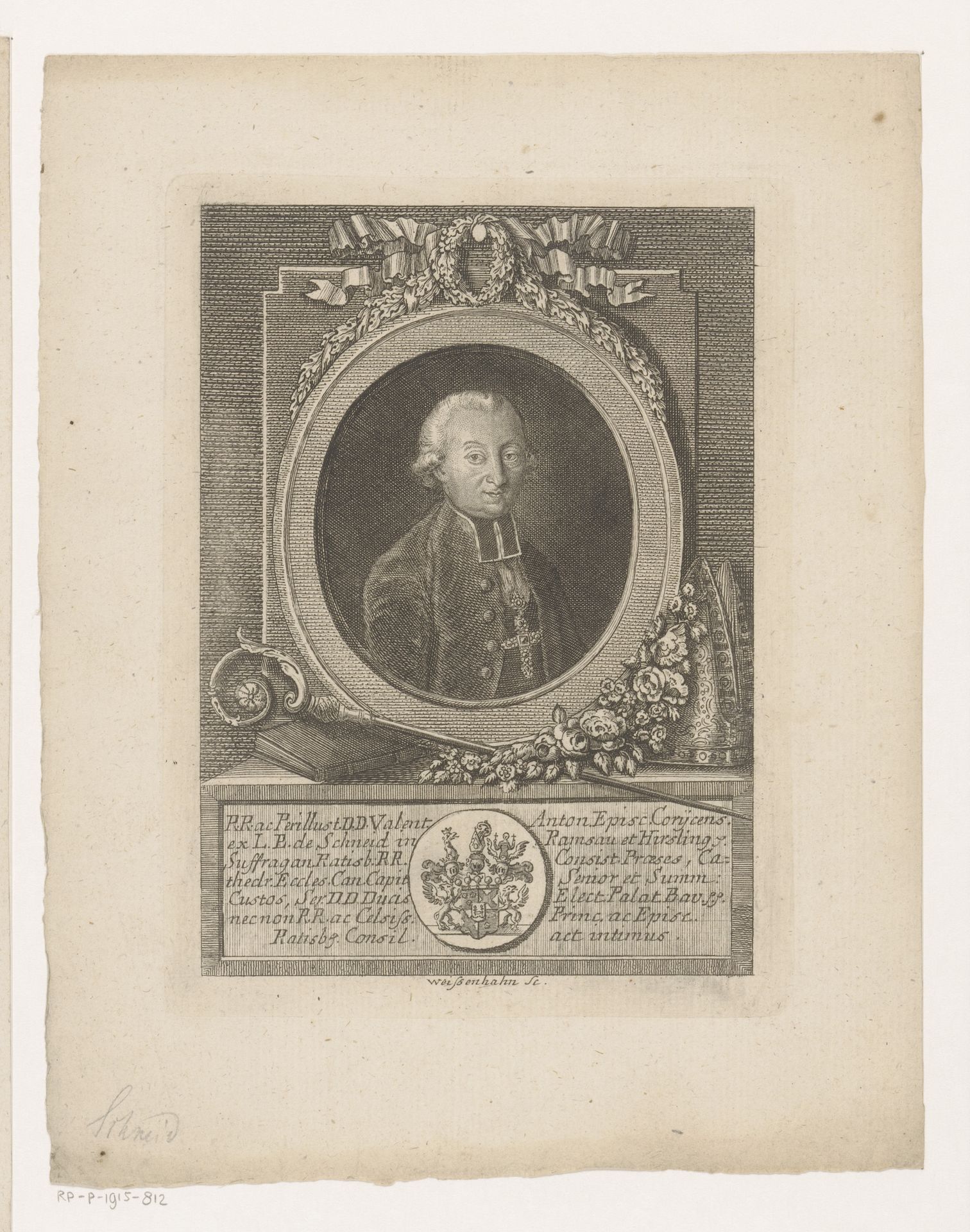 Portret van Valentin, Freiherr von Schneidt by Georg Michael Weissenhahn